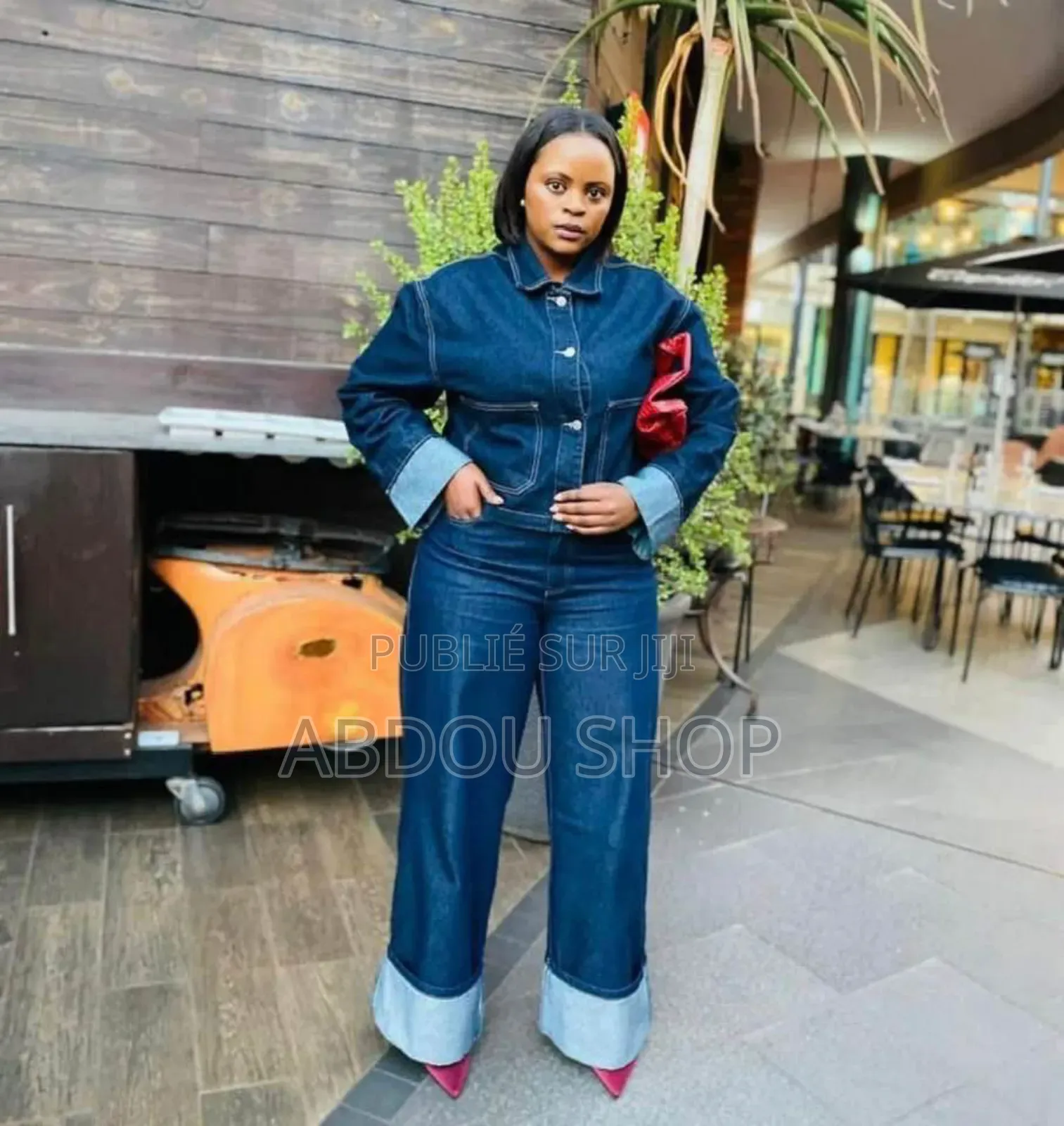 Ensemble Jeans Chemise Pantalon Large Disponible