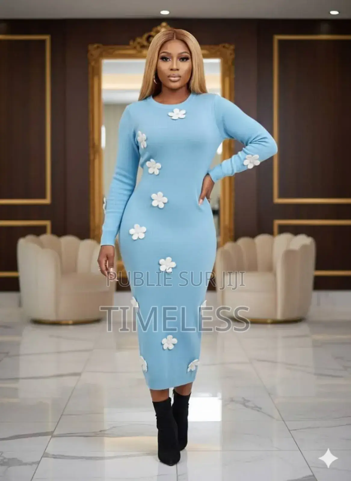 Robe Élégante Moulante Florale