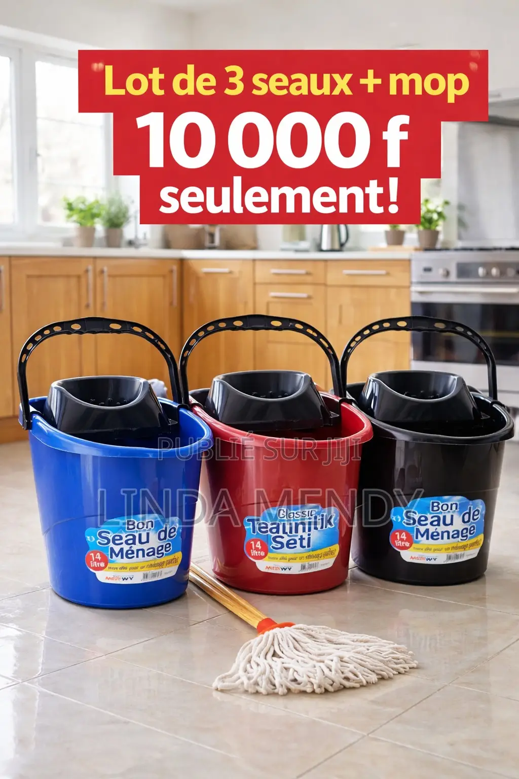 Seau 14l Avec Essoreur + Mop Original — 3500 F