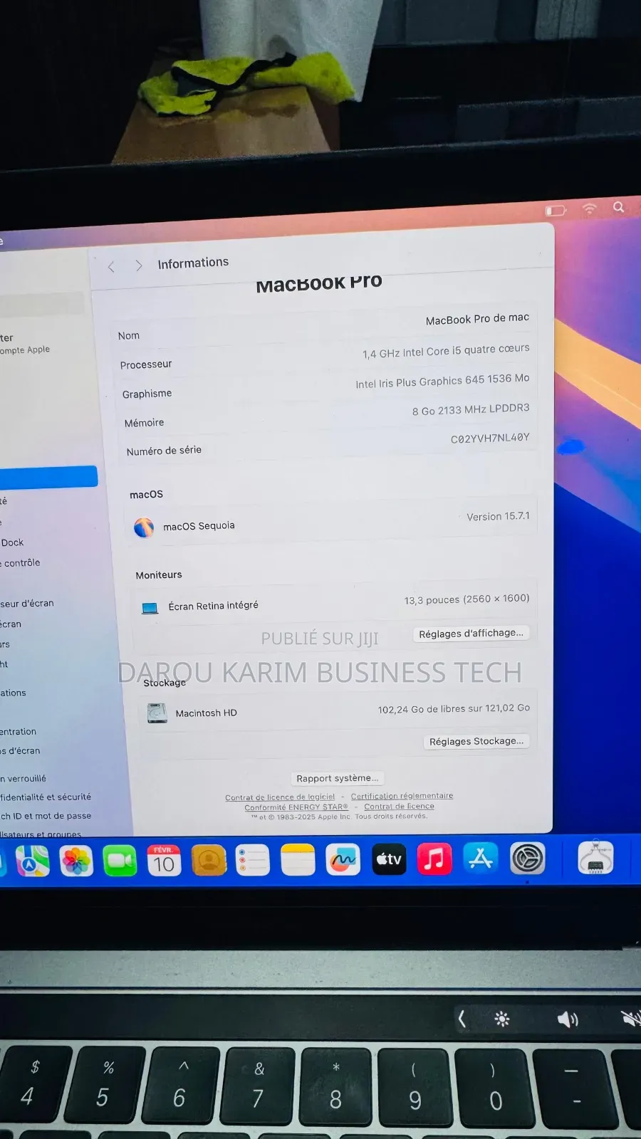 Nouveau Apple MacBook Pro 2019 8GB Intel Core i5 SSD 128GB