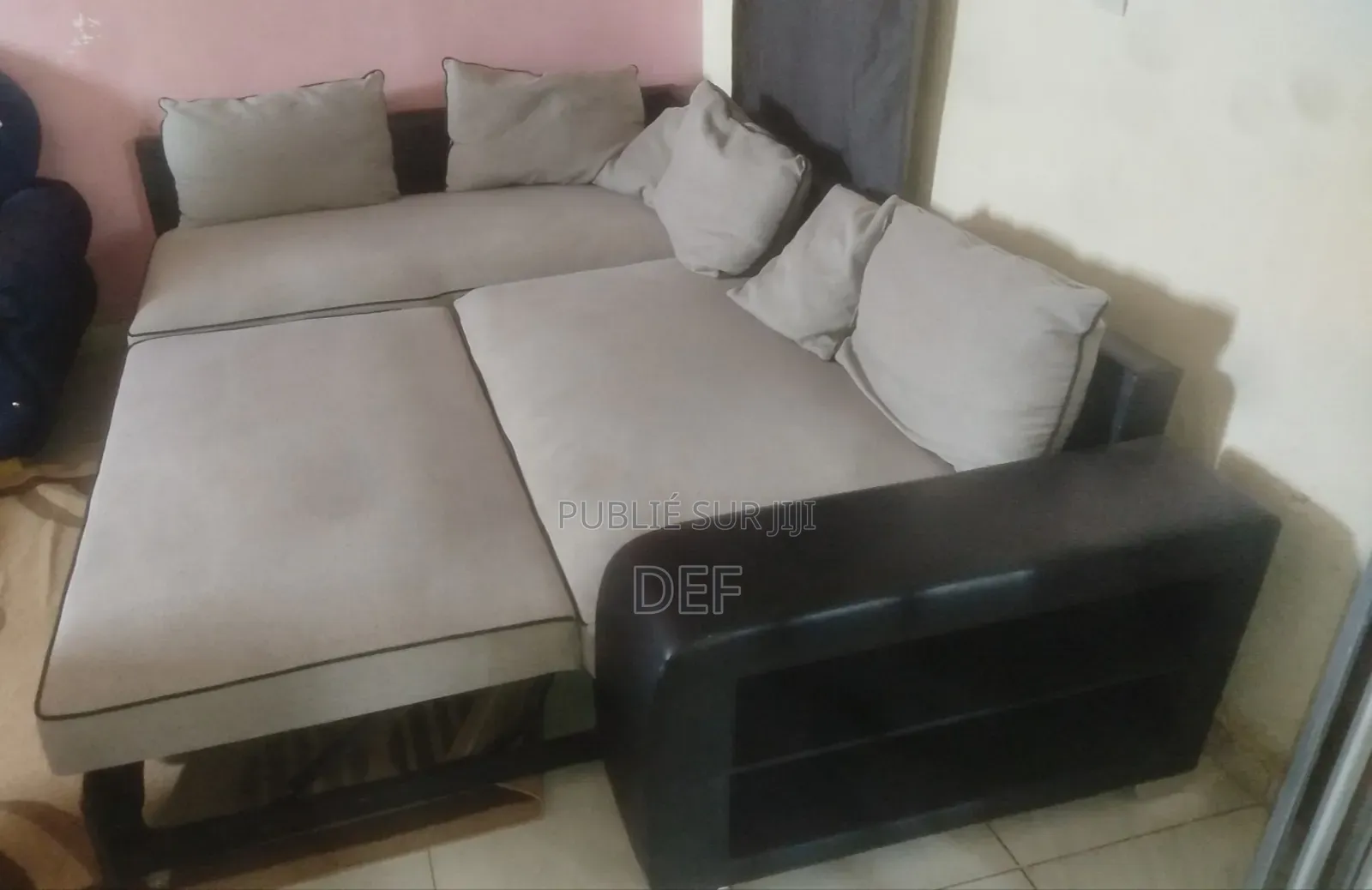 Canapé D'angle, Canape Lit Gris Clair Avec Rangement Intégré