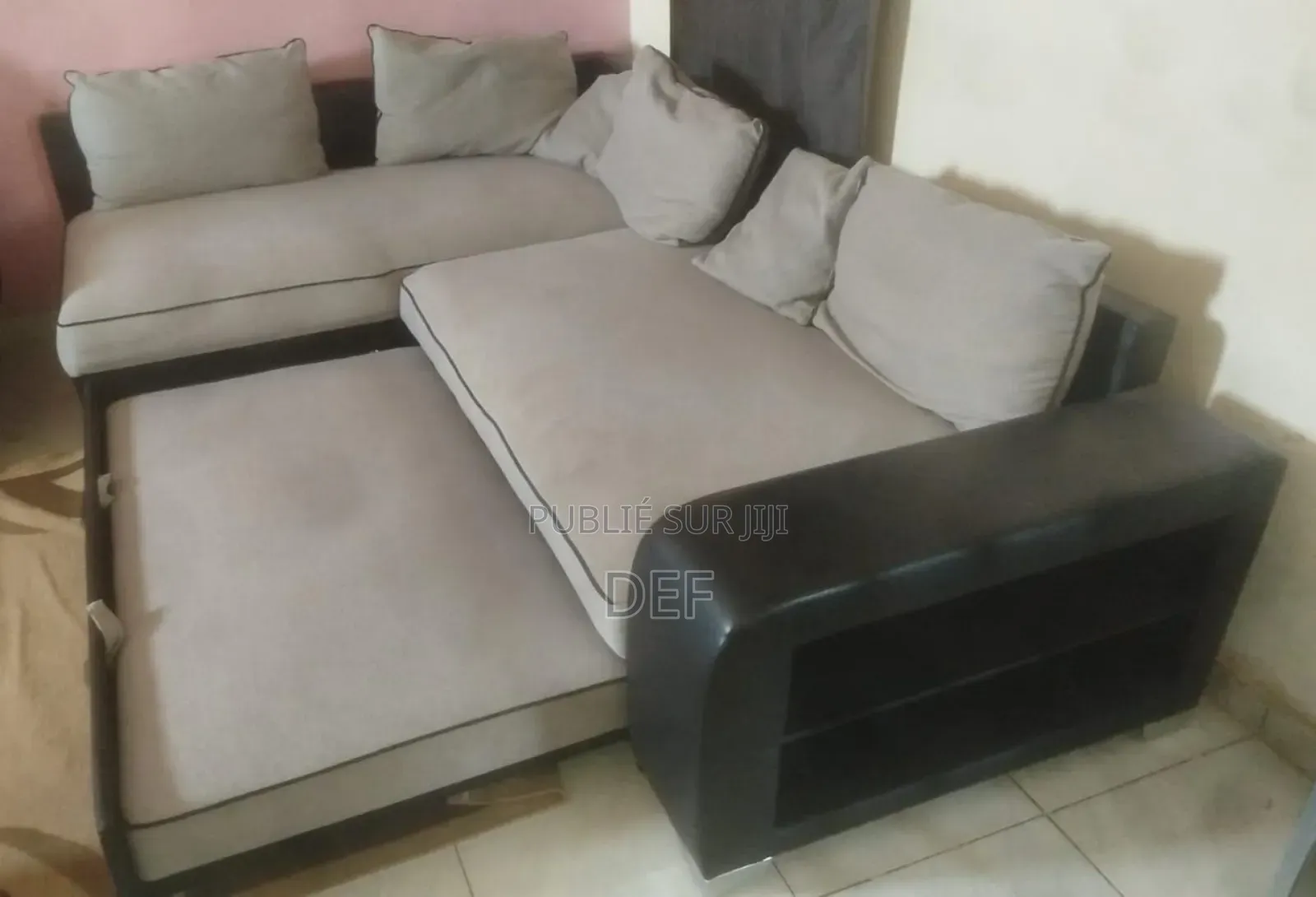 Canapé D'angle, Canape Lit Gris Clair Avec Rangement Intégré