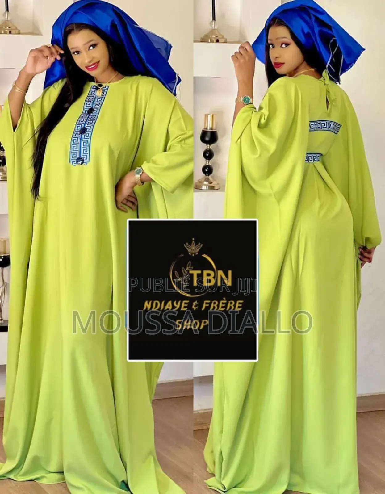 Robe Traditionnelle Élégante Vert Olive
