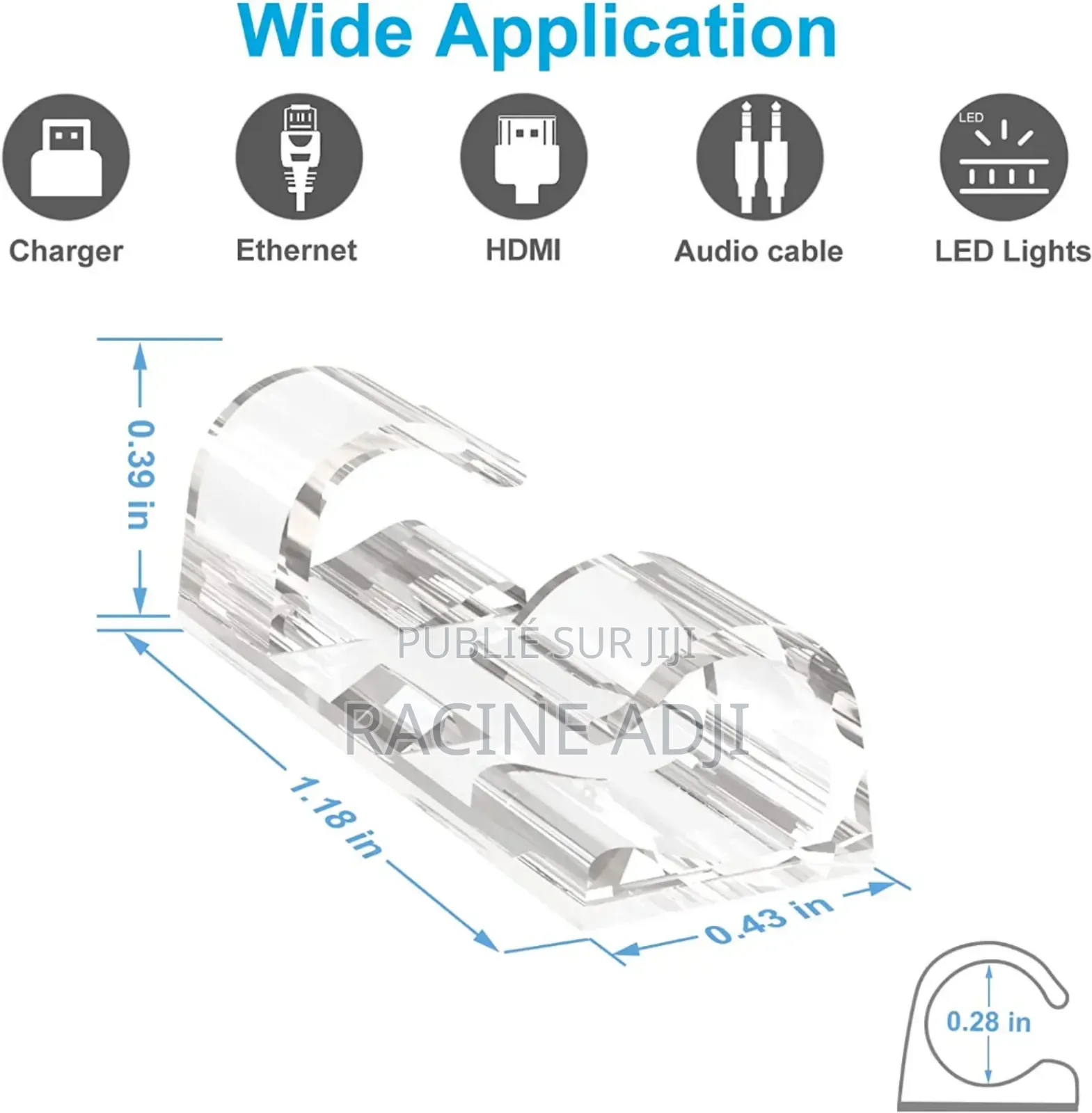 Attache Cable Murale Adhésif
