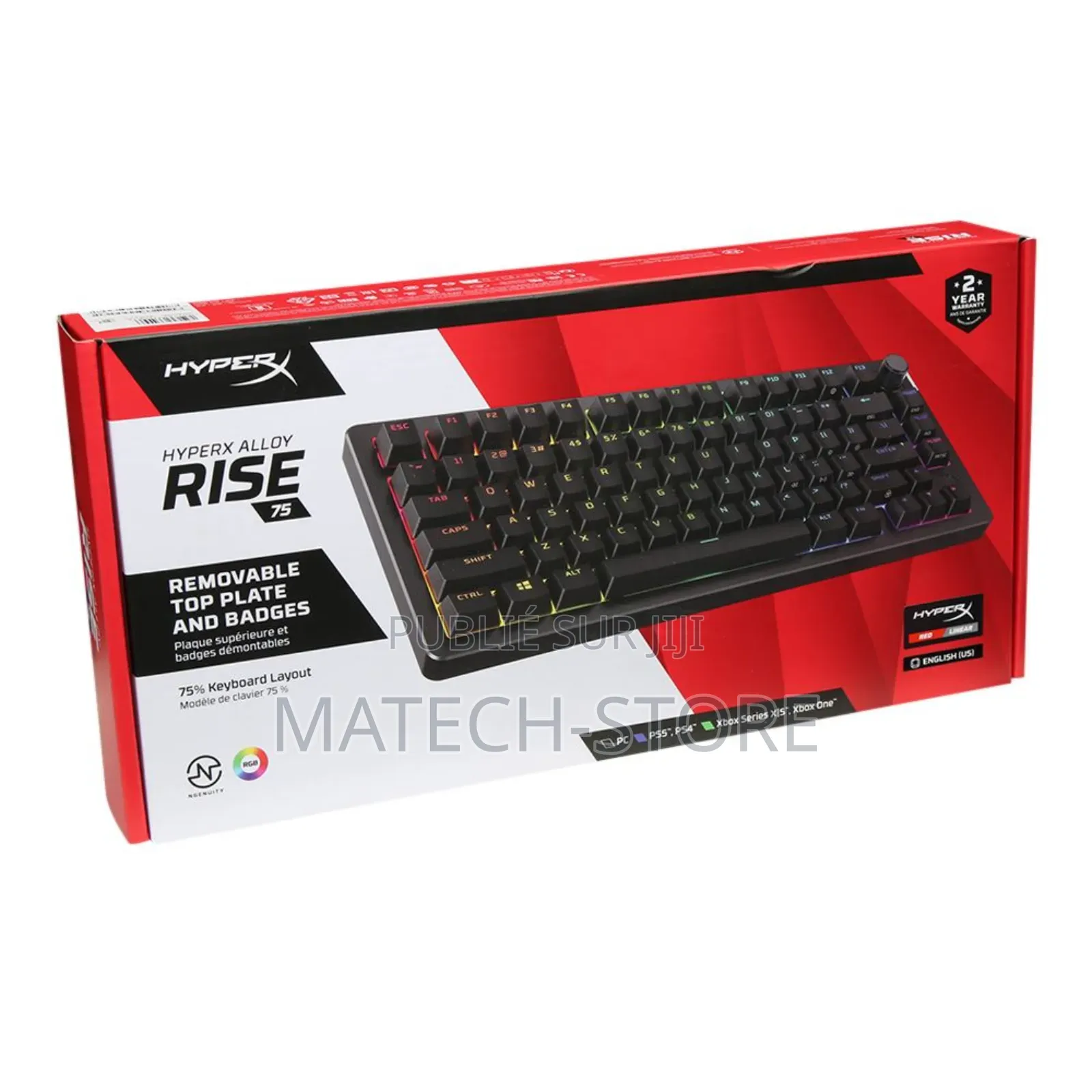 Clavier De Jeu Filaire Mécanique RGB Alloy Rise 75 % - Noir