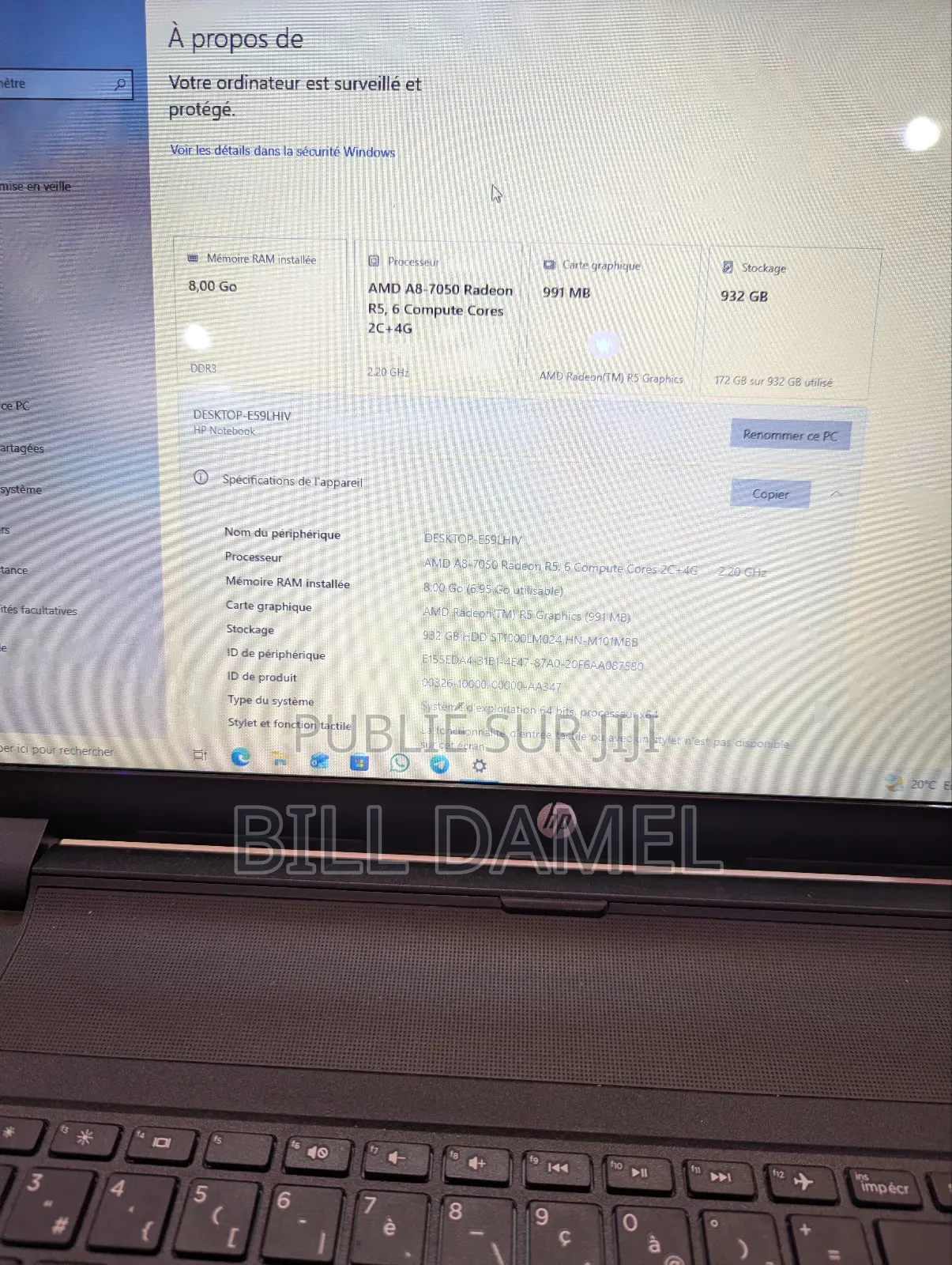 Ordinateur portable HP EliteBook X360 1030 G3 8GB AMD A8 HDD 1T