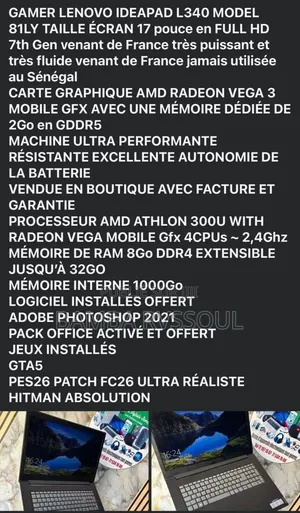 Ordinateur portable Lenovo IdeaPad L340 8GB AMD HDD 1T
