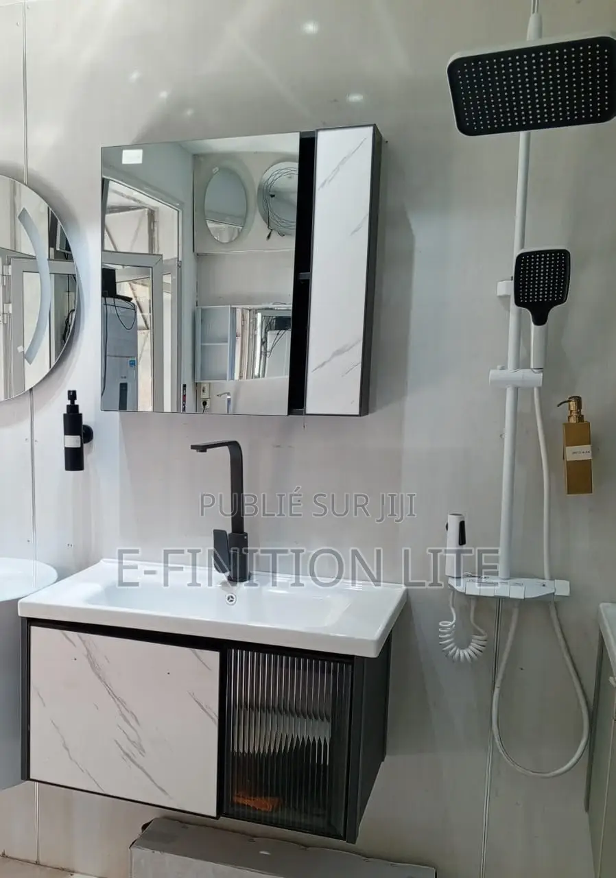 Meuble Vasque Avec Miroir Et Rangement Dimension 80cm