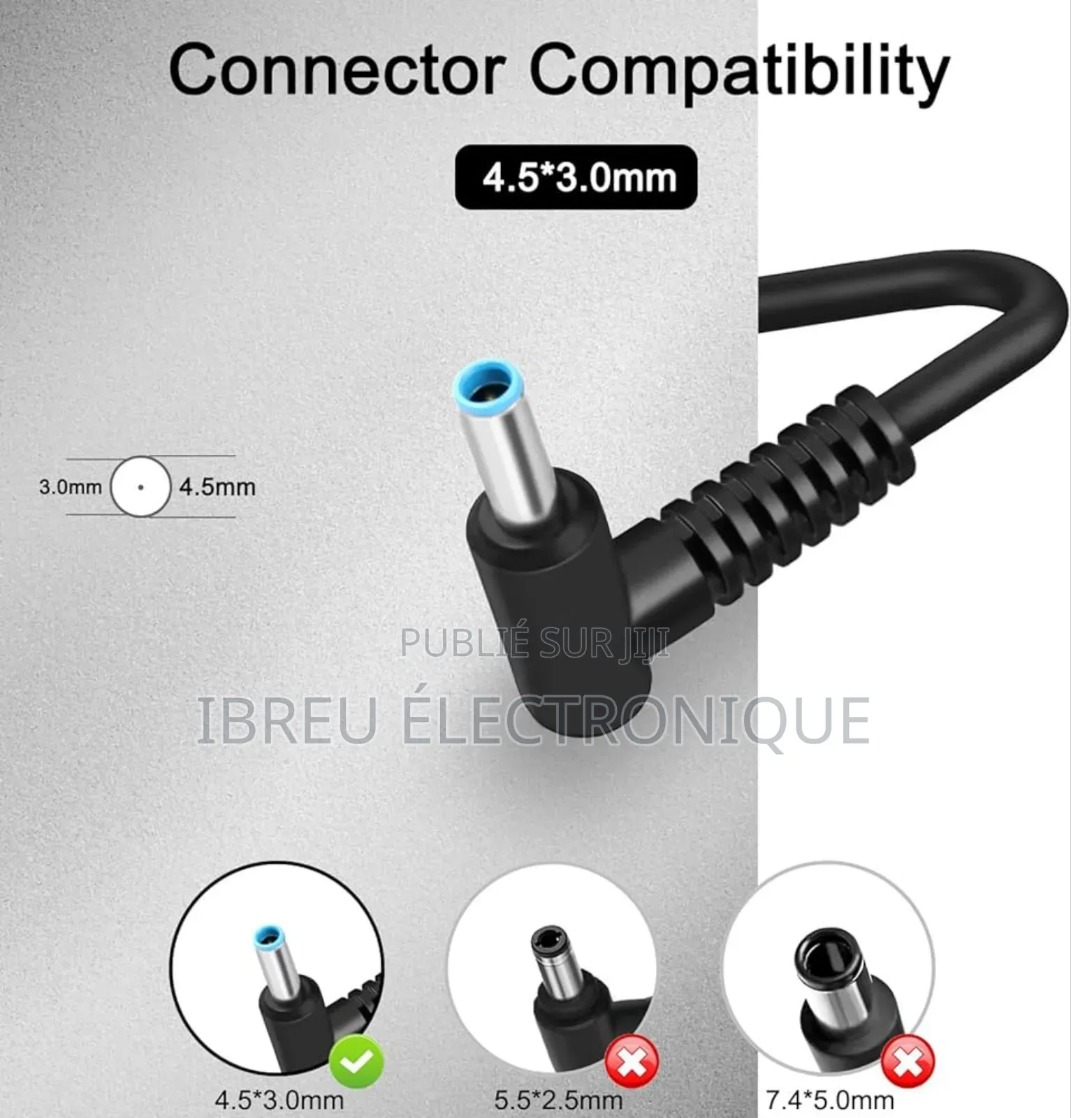 Chargeur Ordinateur Hp – Pin Bleu 65w (Qualité Premium)