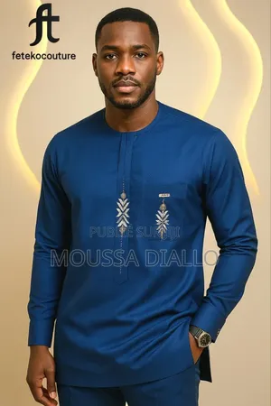 Ensemble Homme Africain Élégant Noir