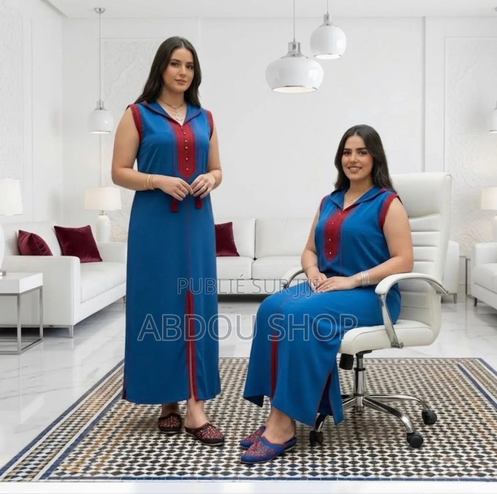 Robe Marocaine Capuchon Courte Manches Disponible