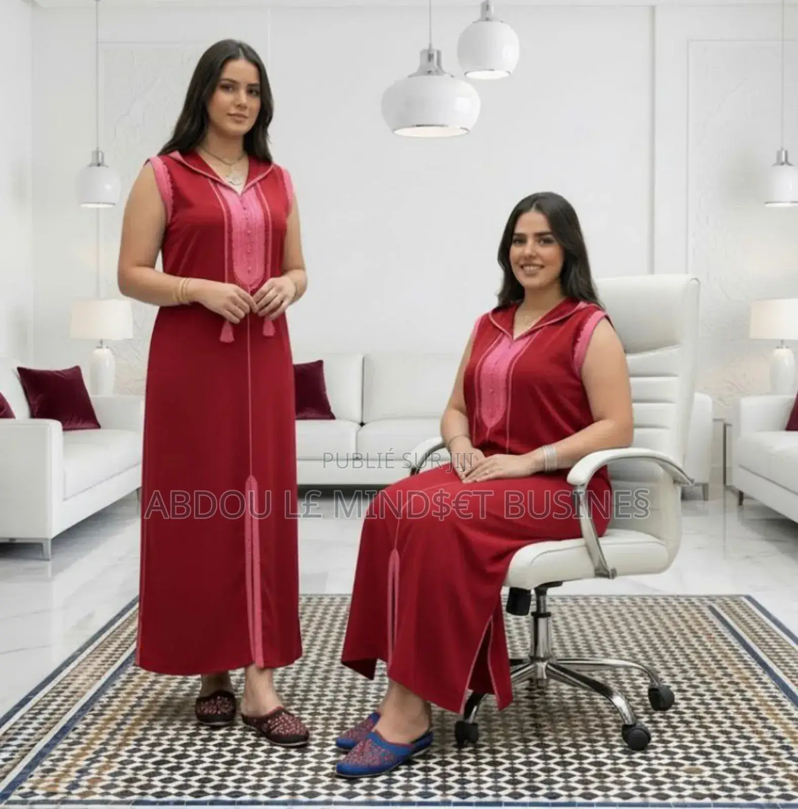 Robe Marocaine Capuchon Courte Manches Disponible
