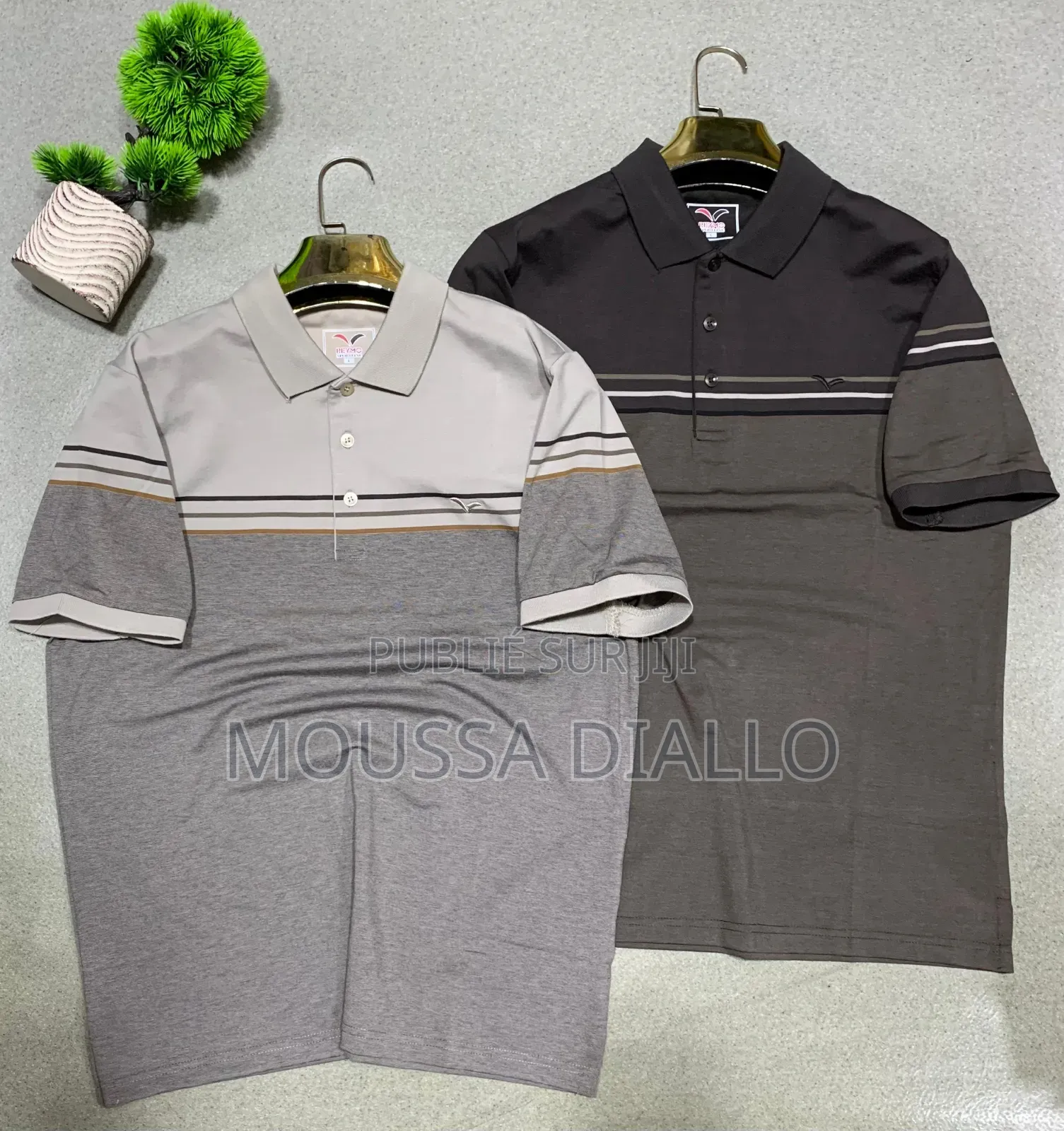 Polo Homme Élégant À Rayures
