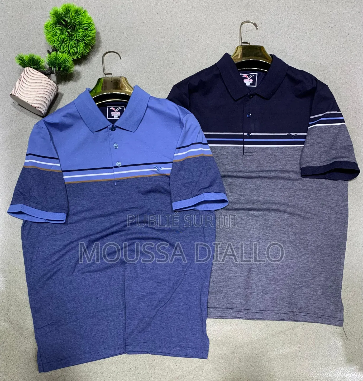 Polo Homme Élégant À Rayures