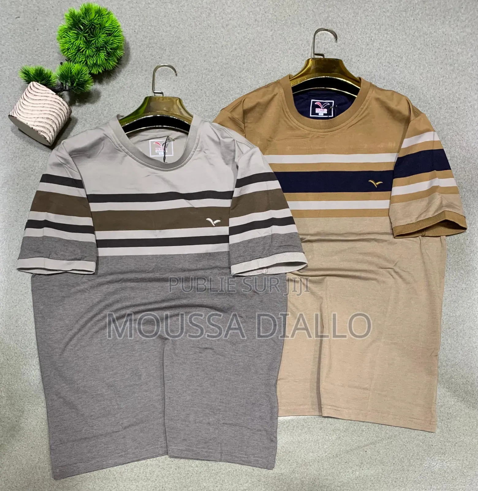 Polo Homme Élégant À Rayures