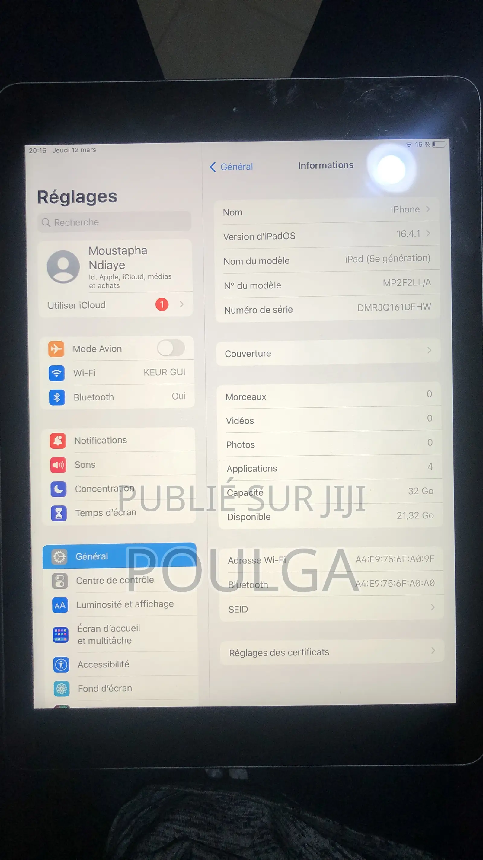 Nouveau Apple iPad 5 (2022) 32 GB Gris