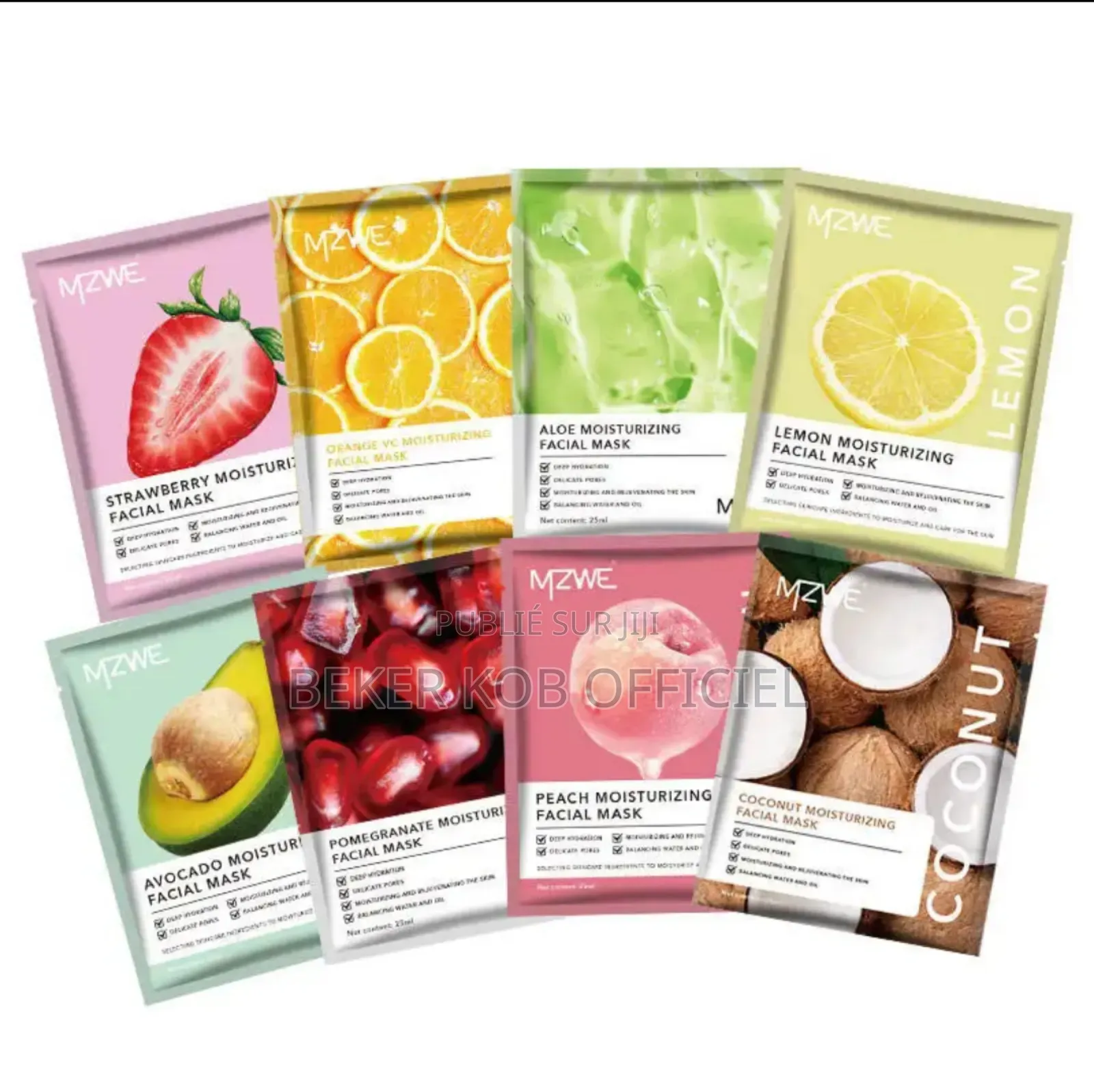 Masque Facial Jetable Anti-Rides en Collagène(Lot De 8)