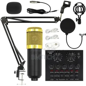 Ensemble Microphone Professionnel Bm 800 Avec Carte Son V8