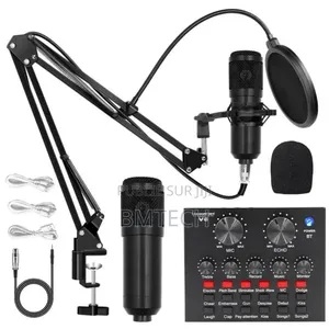 Ensemble Microphone Professionnel Bm 800 Avec Carte Son V8