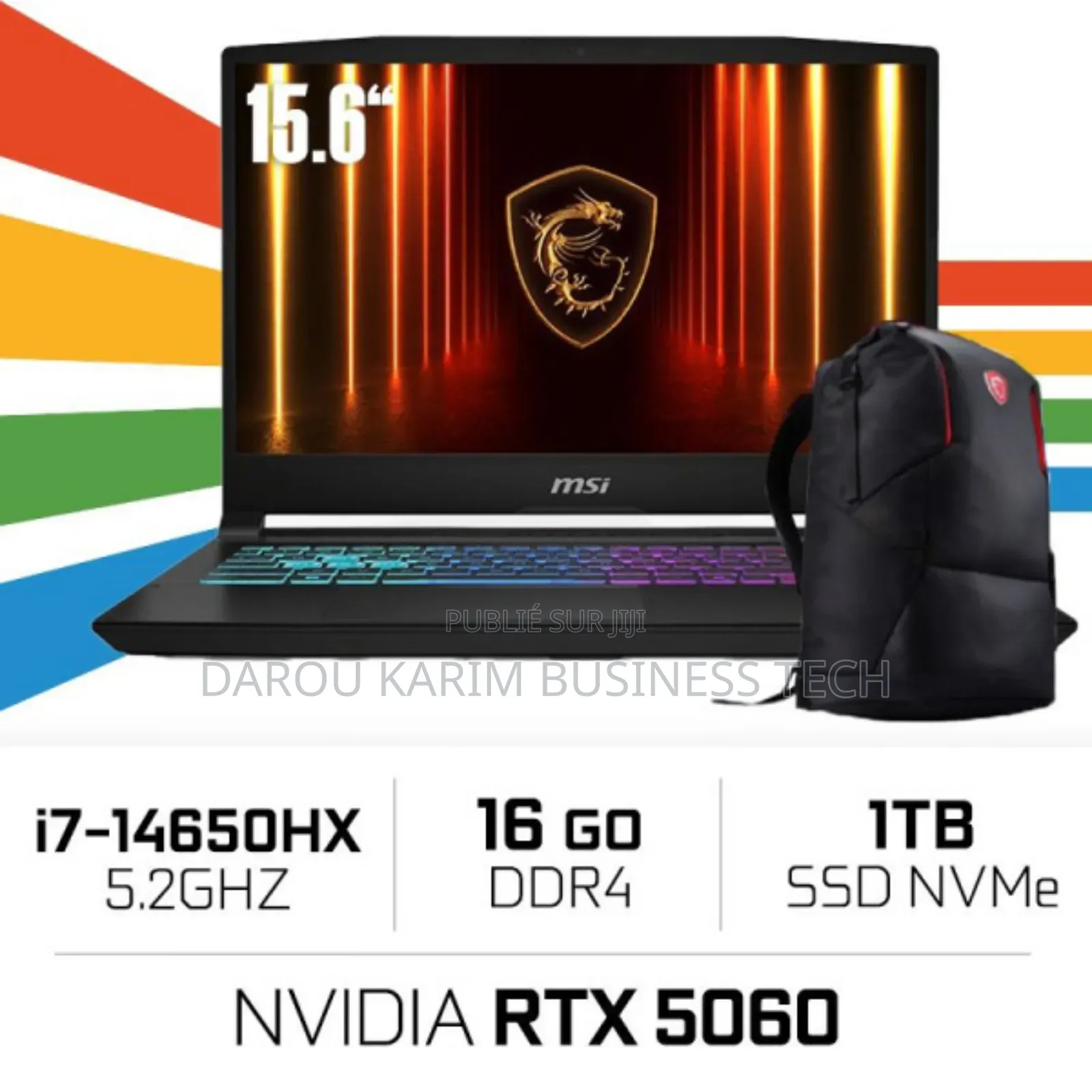 Nouveau Ordinateur portable MSI Katana 15 16GB Intel Core i7 SSD 1T