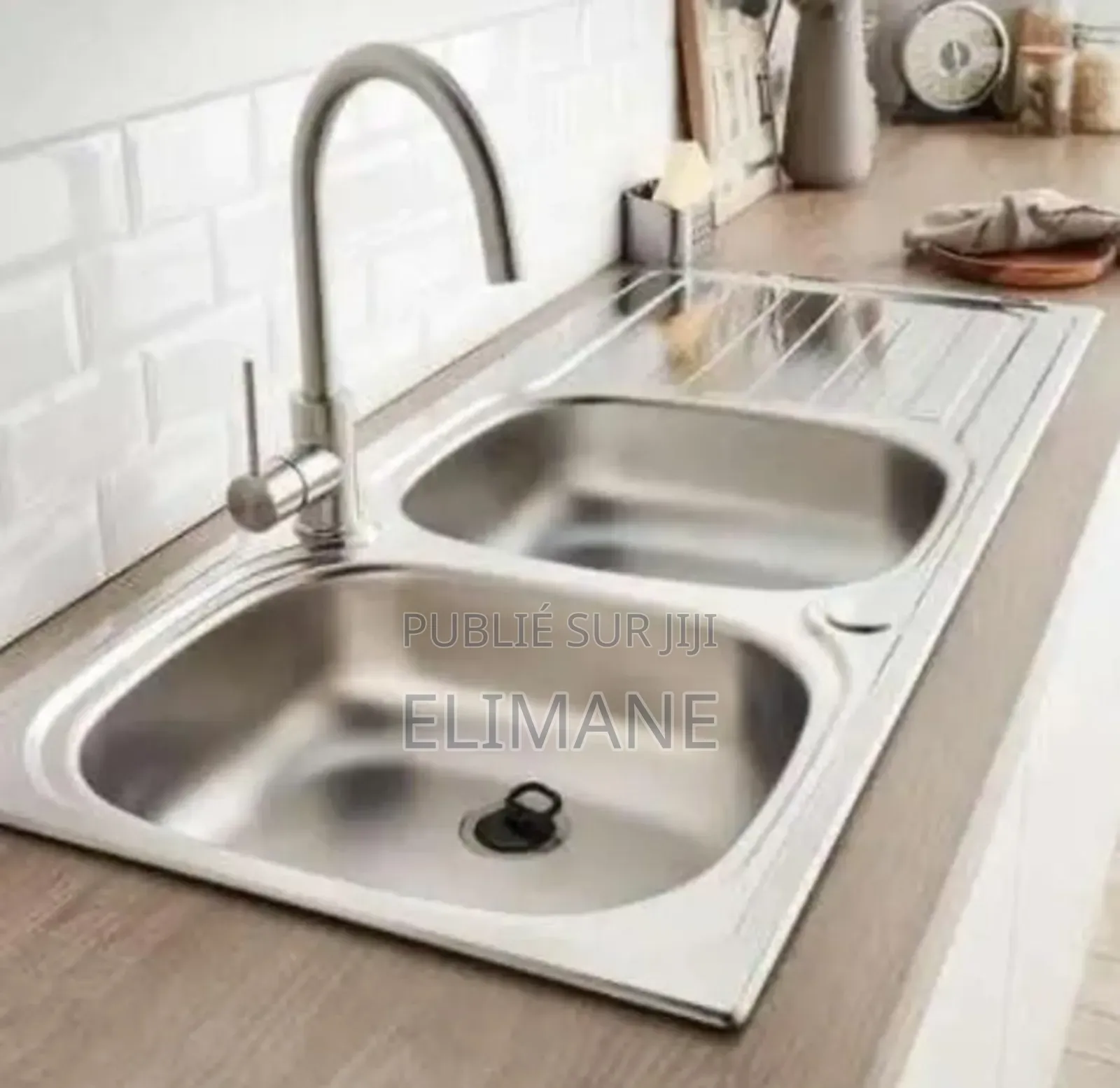 Évier Cuisine Lourd 2bacs Avec Robinet