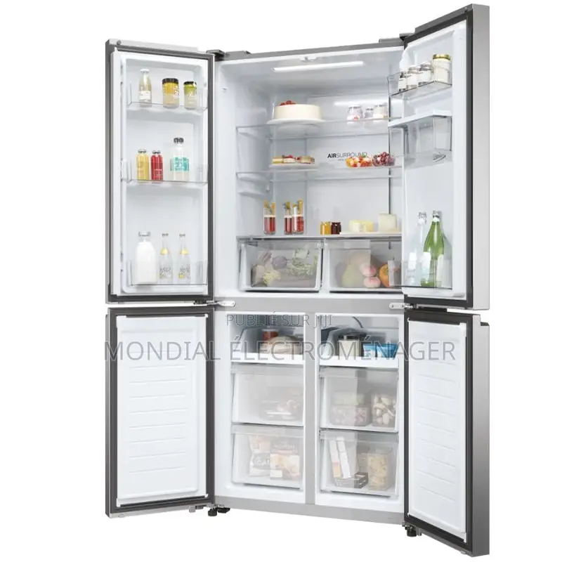 Ref Haier Side By Side 4 Portes Avec Fontaine Gris Hcw58f8ewmp