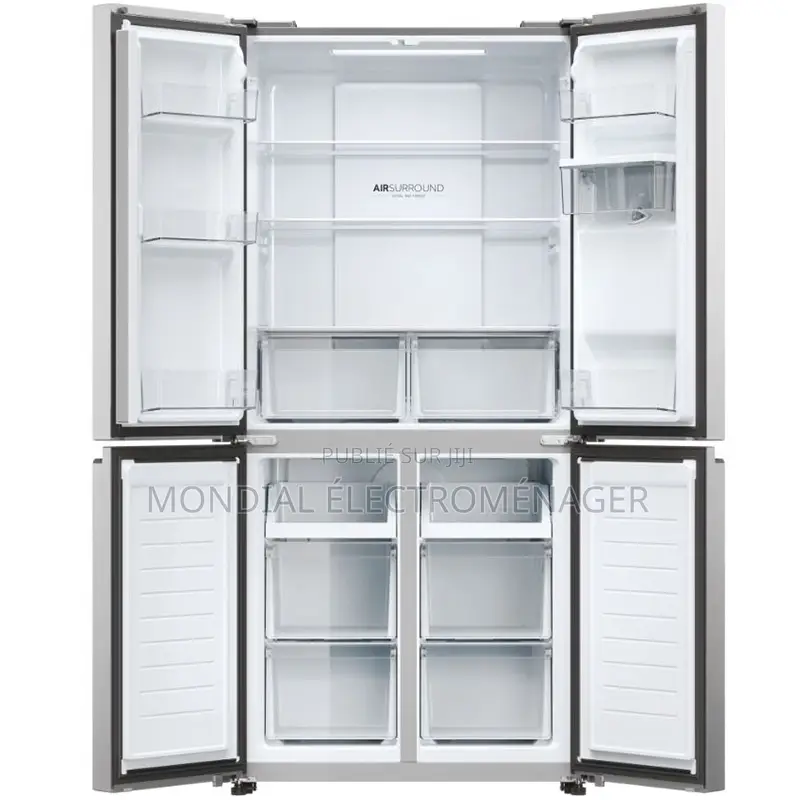 Ref Haier Side By Side 4 Portes Avec Fontaine Gris Hcw58f8ewmp