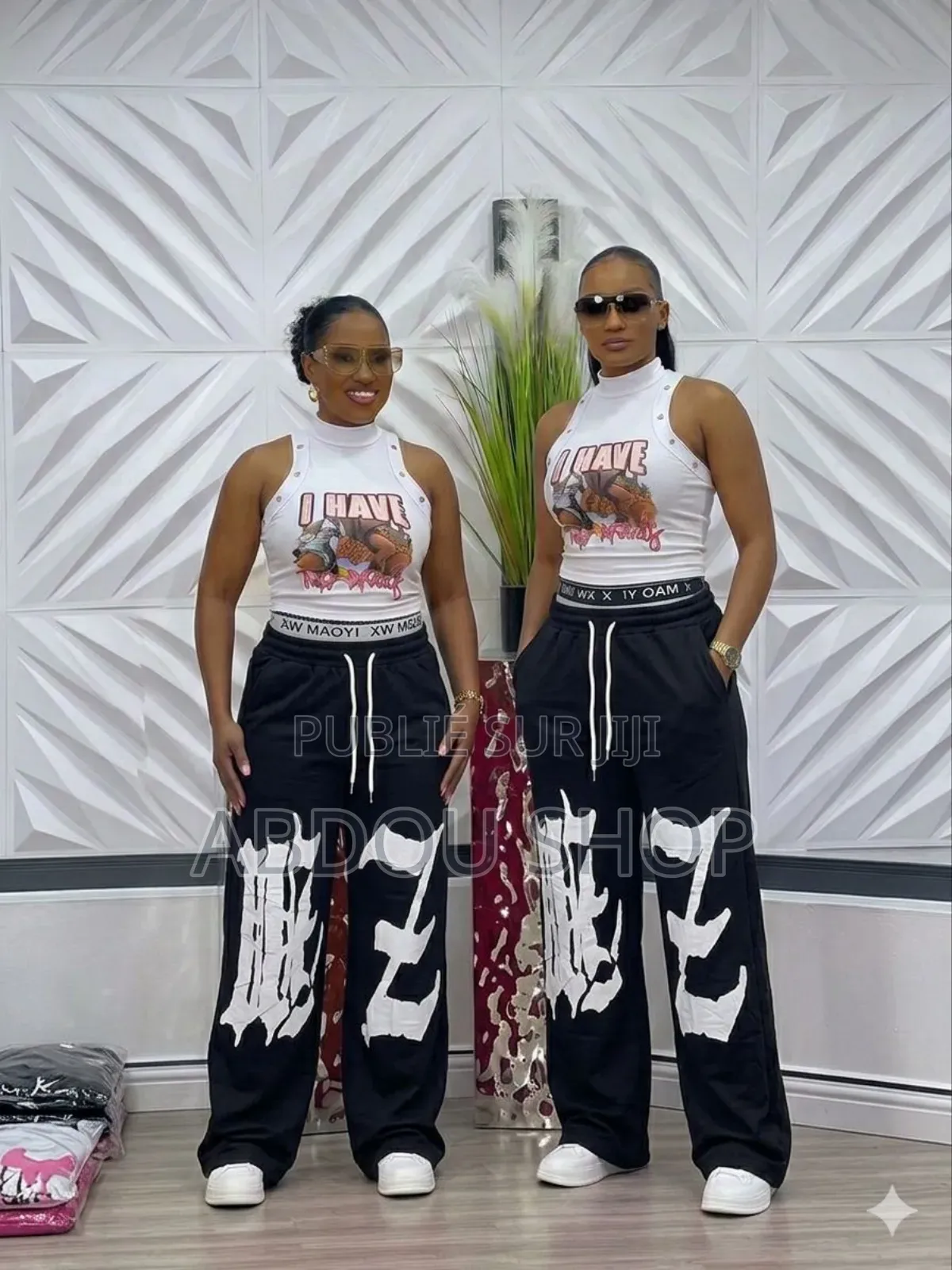 Ensemble Bas Large Body Crop Top Disponible