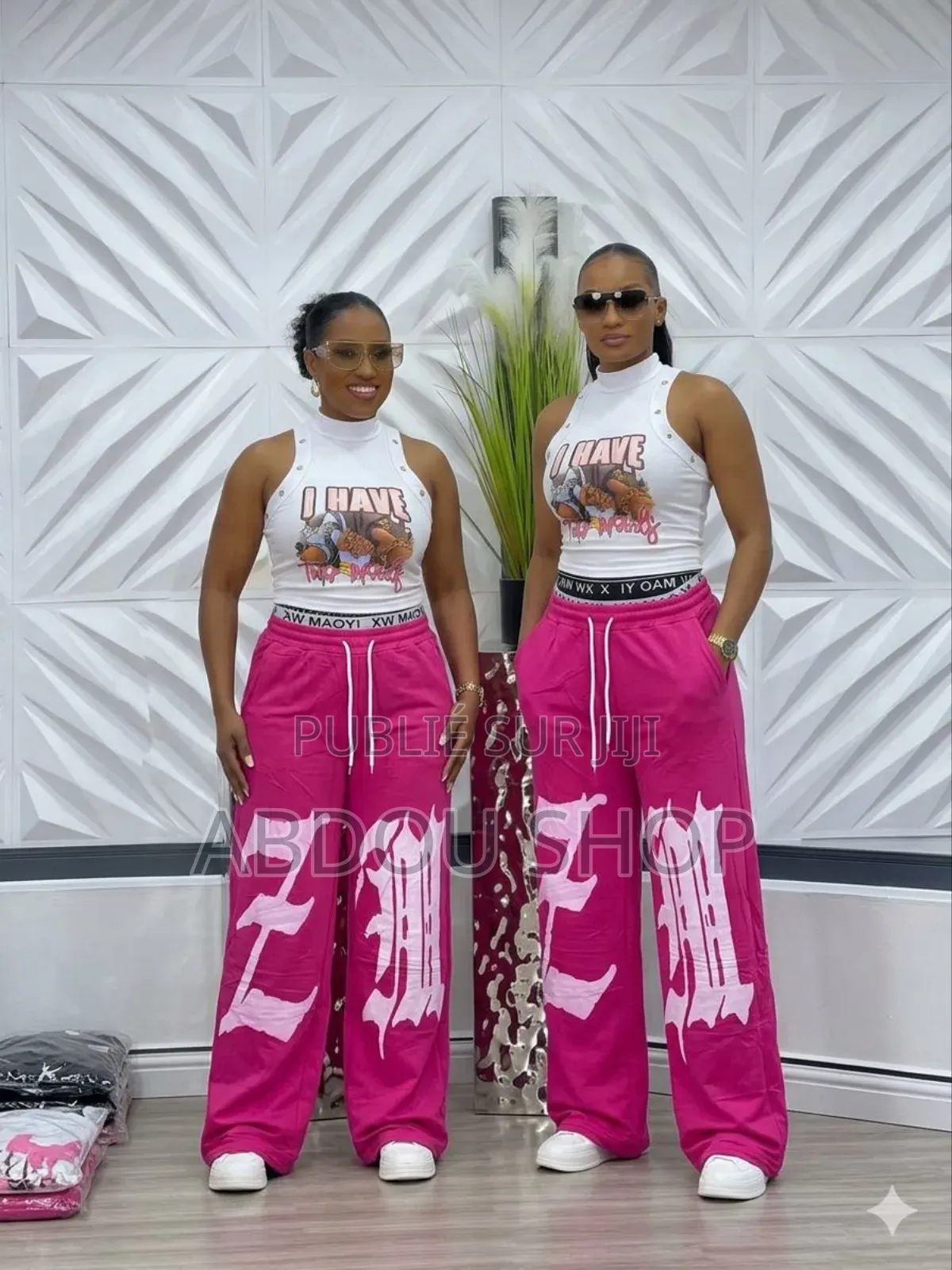 Ensemble Bas Large Body Crop Top Disponible