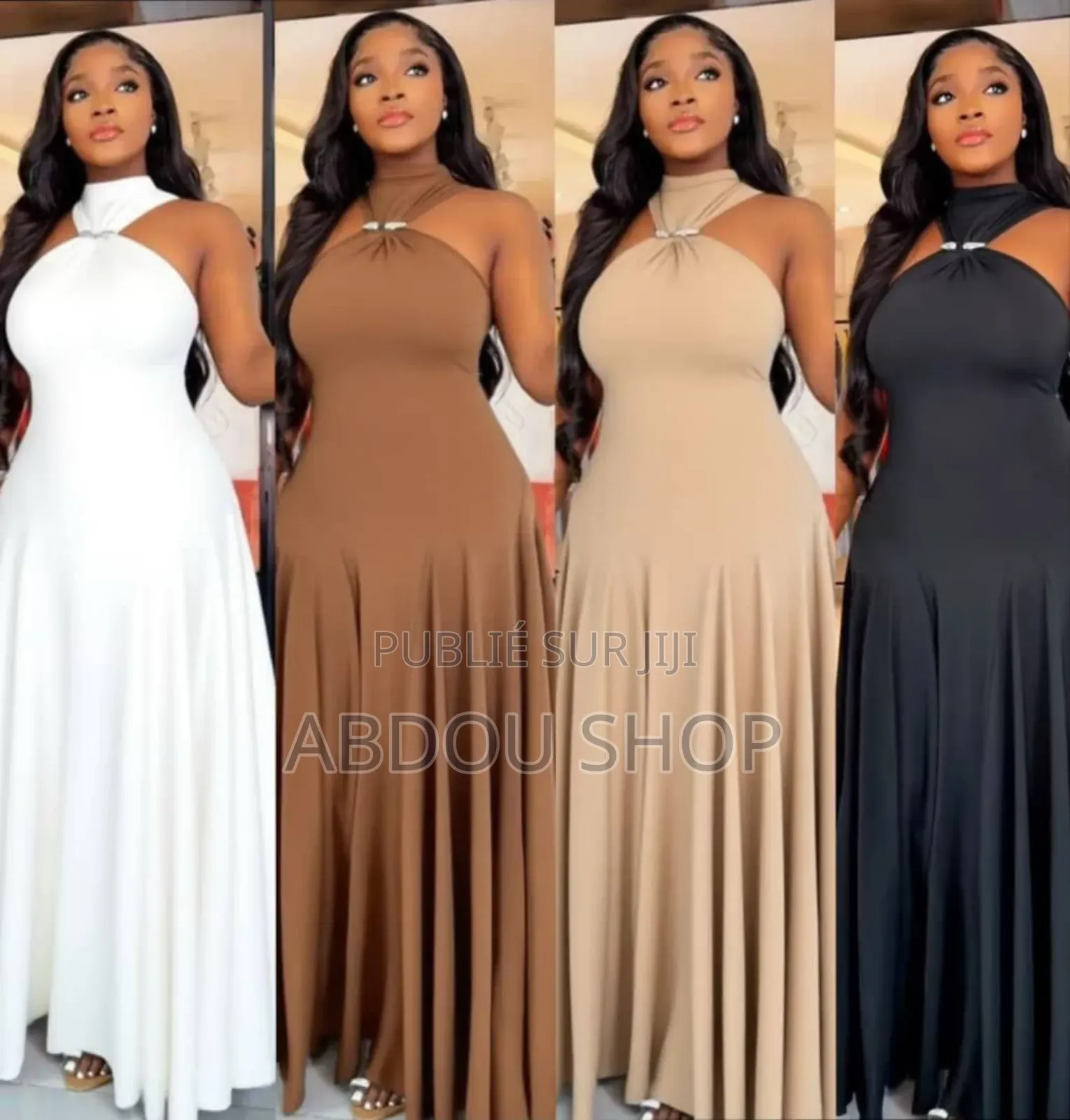 Robe Longue De Taille Cou Serré Disponible