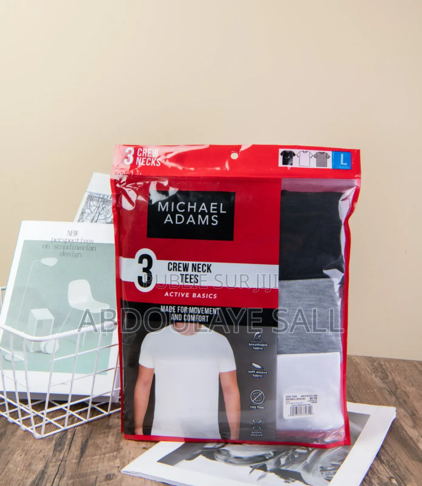 Pack De 3 T-Shirts : Noir Blanc Et Gris