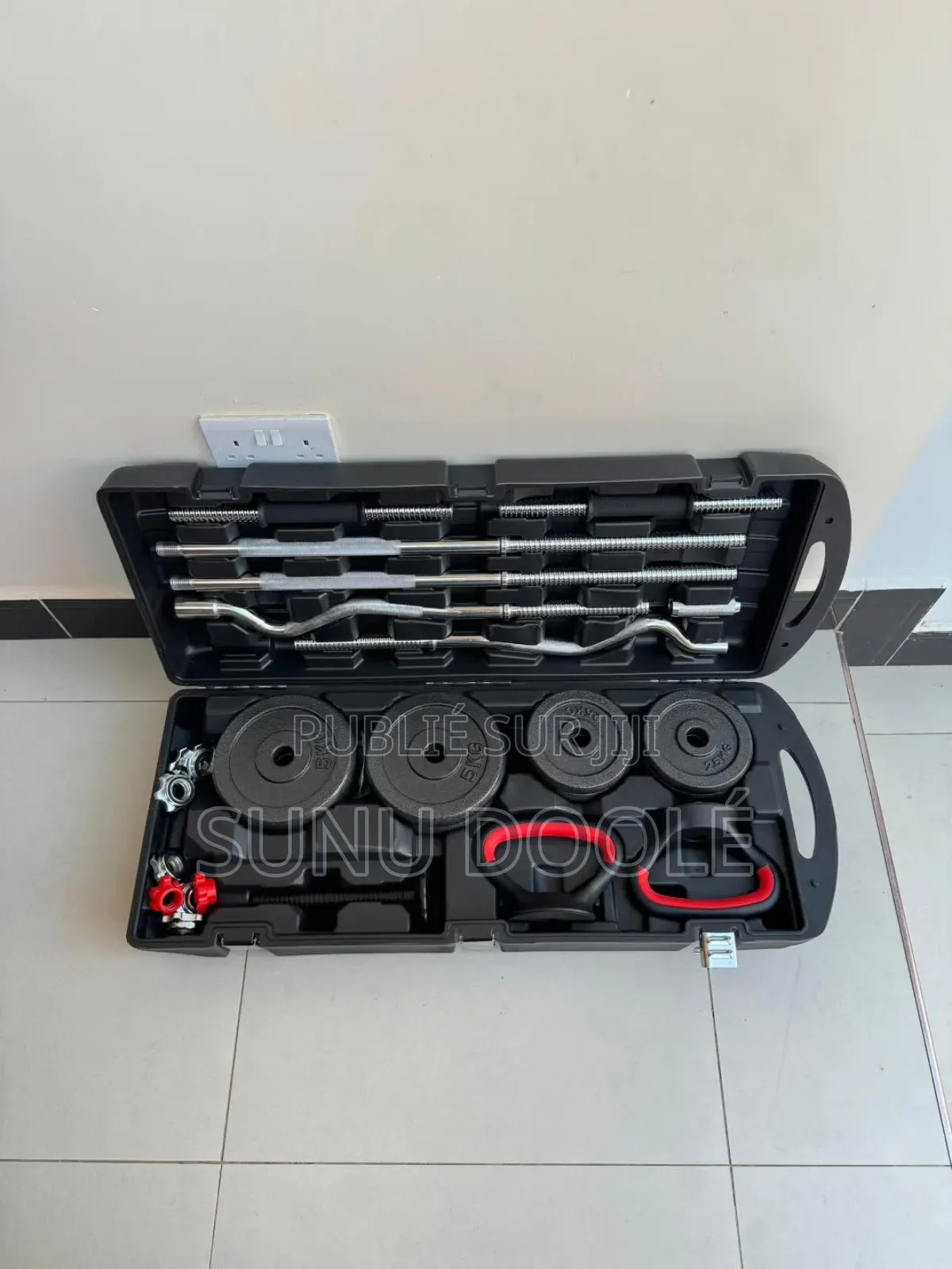 Kit De Musculation en Fonte De 58 Kg Comprenant Des Barres