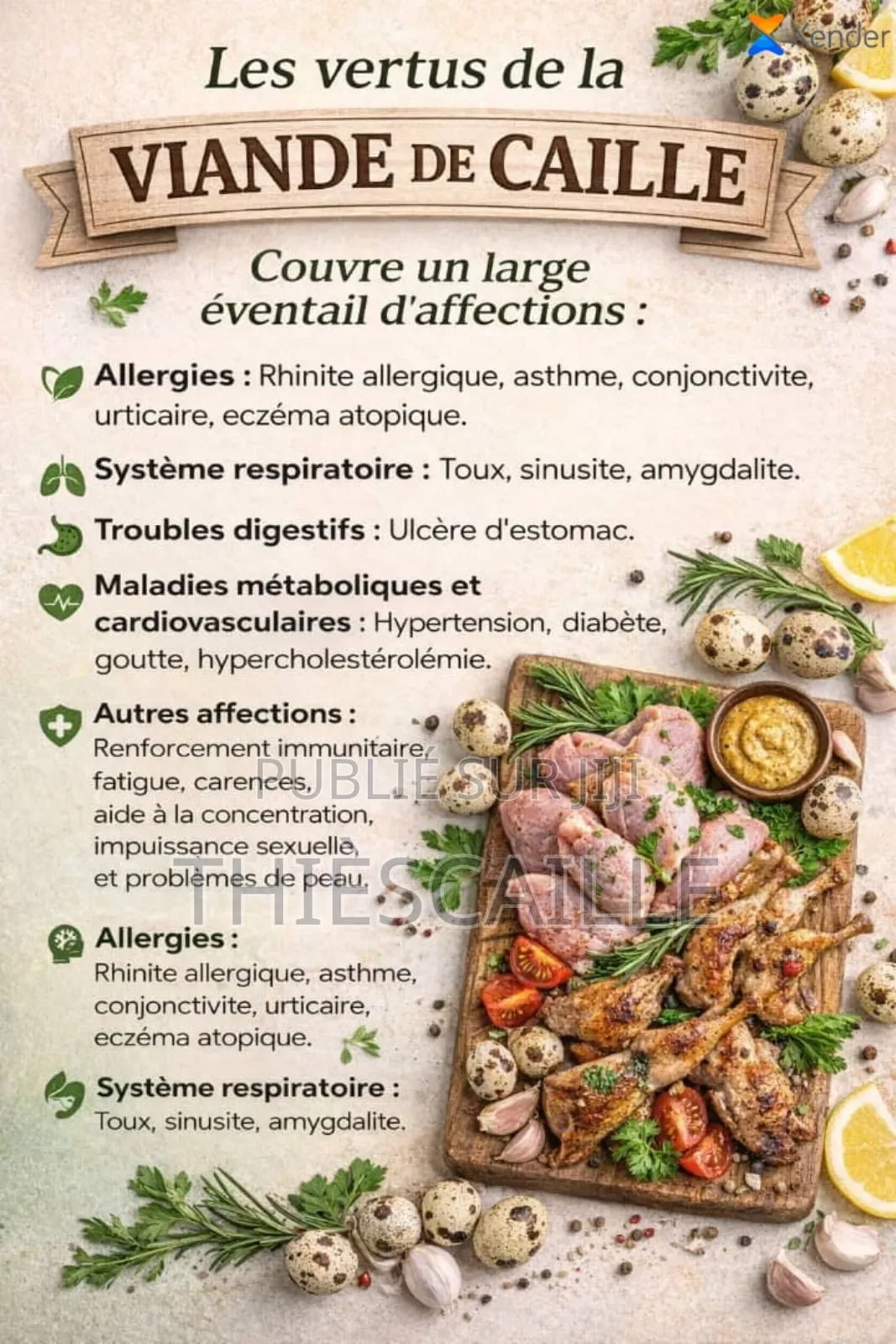 Œufs De Caille De Thiès Caille