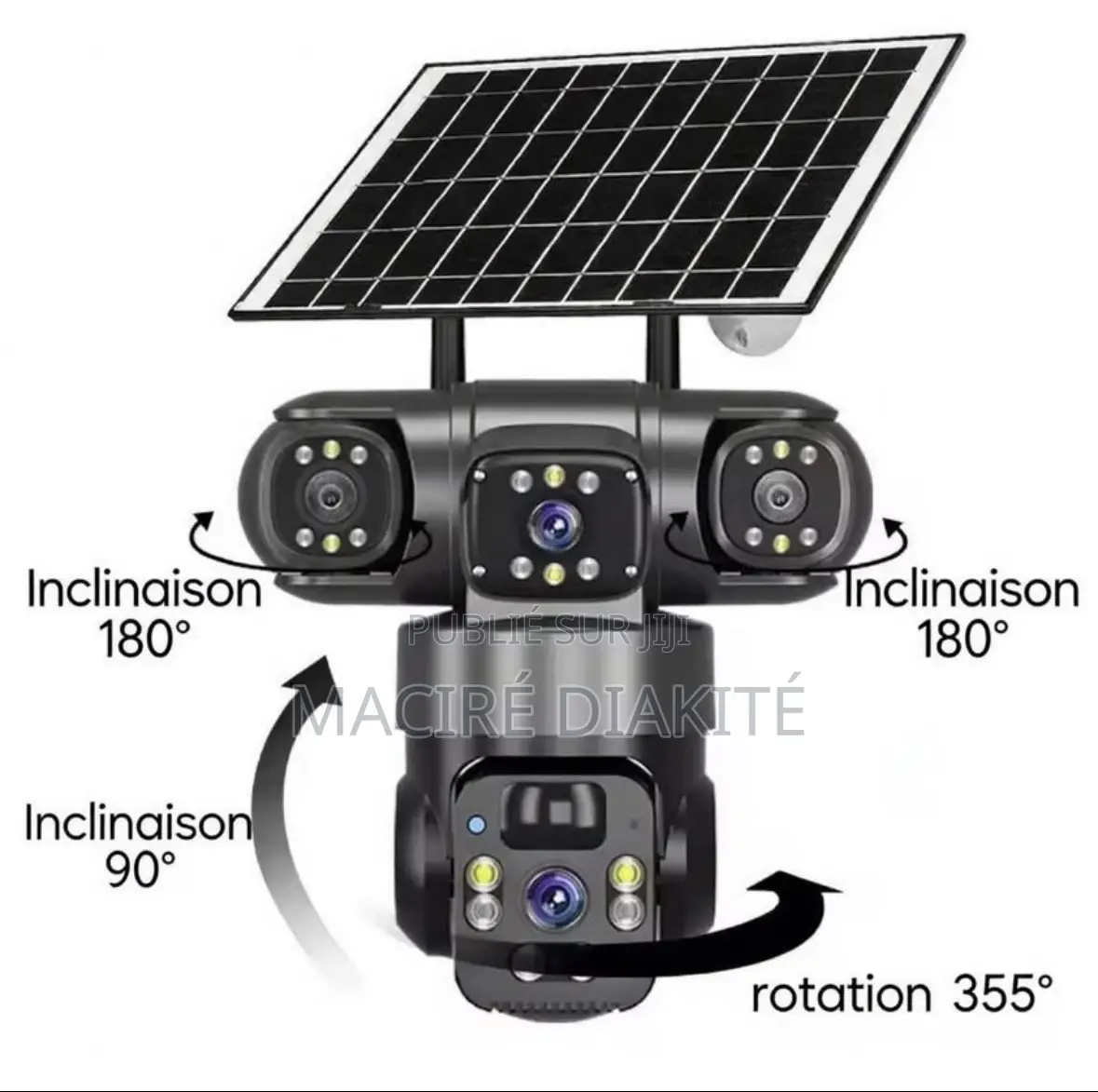 Camera Surveillance Triple Objectif Solaire