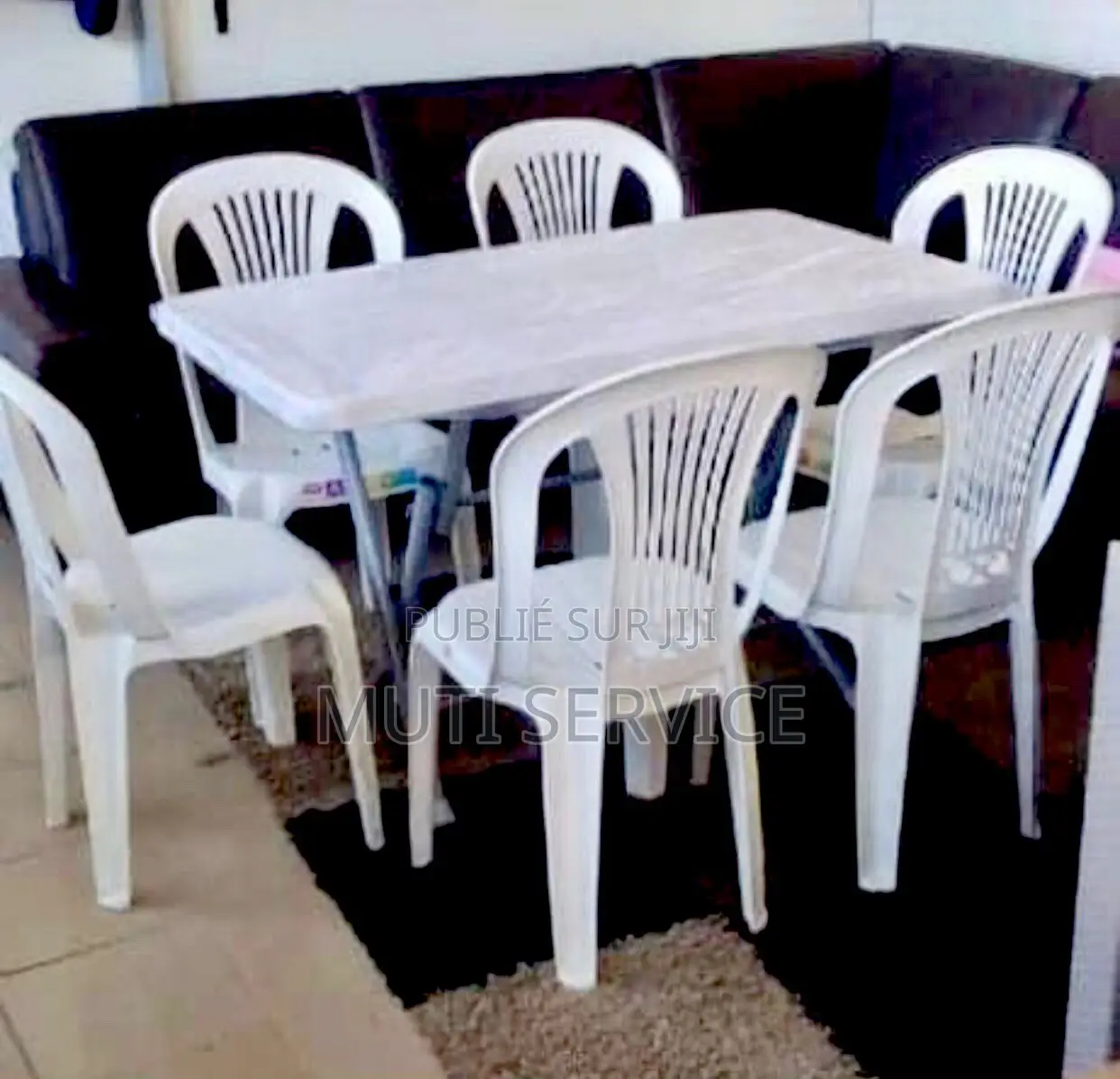 Table Blanc 1m20cm , Chaise Plastique Original