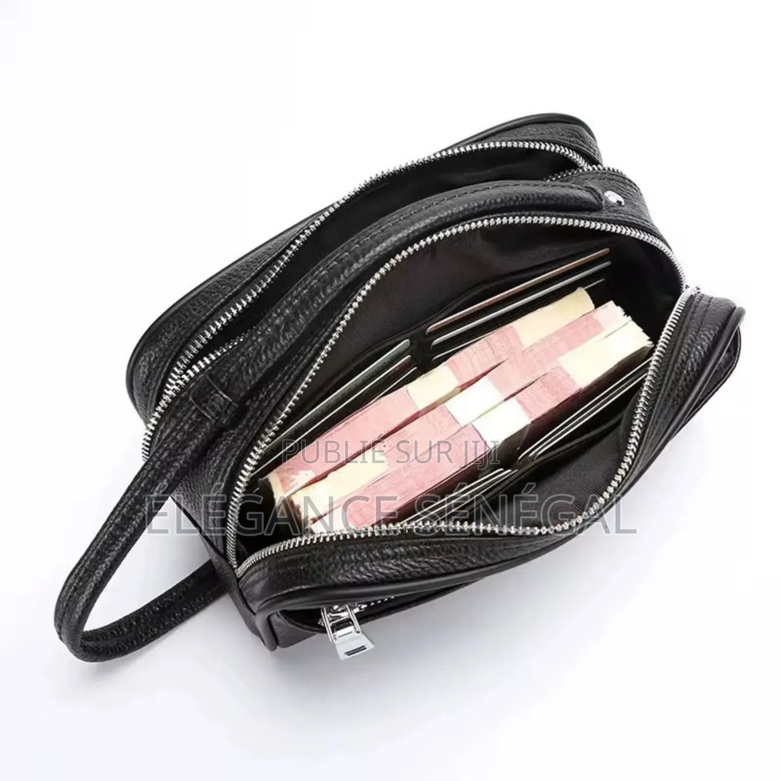 Sac De Poignet en Cuir Véritable Pour Homme