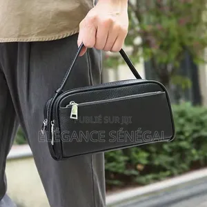 Sac De Poignet en Cuir Véritable Pour Homme