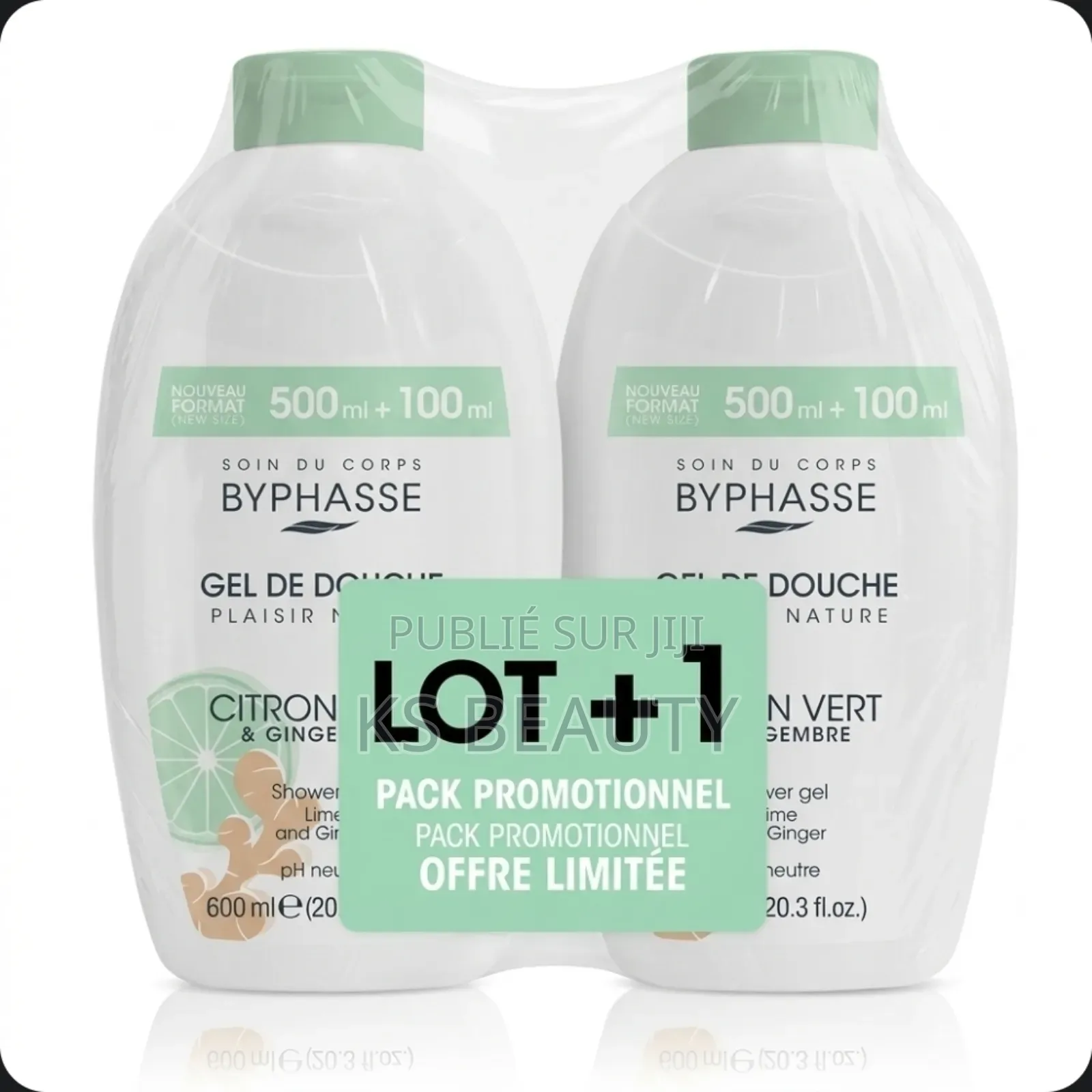 Lot De 2 Byphasse, Gel Douche 600ml + 600ml = 1,2kg