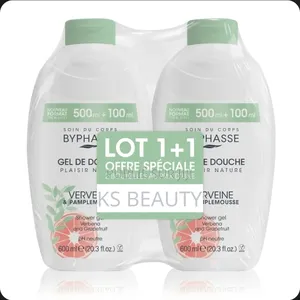Lot De 2 Byphasse, Gel Douche 600ml + 600ml = 1,2kg