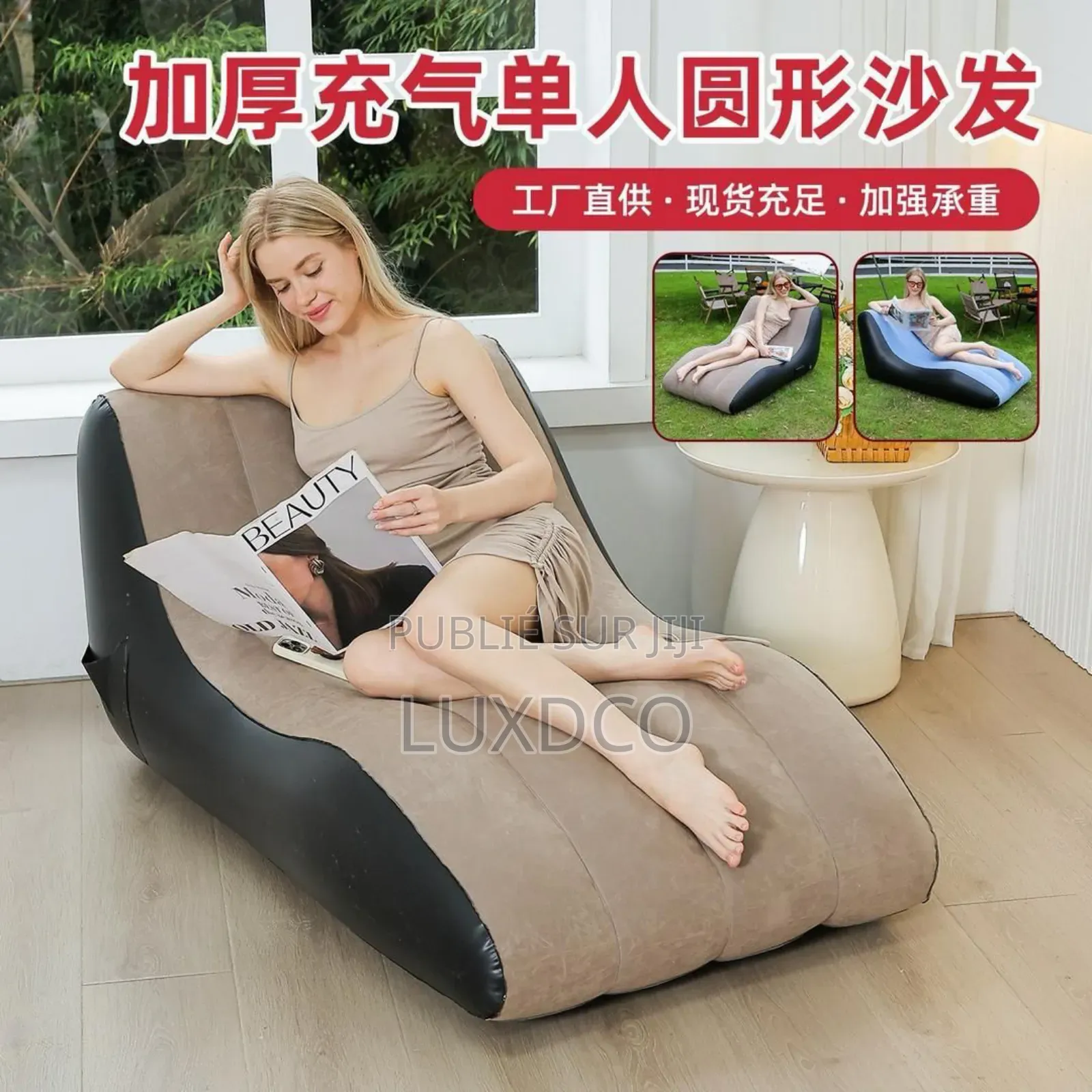 Canapé Gonflable Floqué De Qualité Supérieure