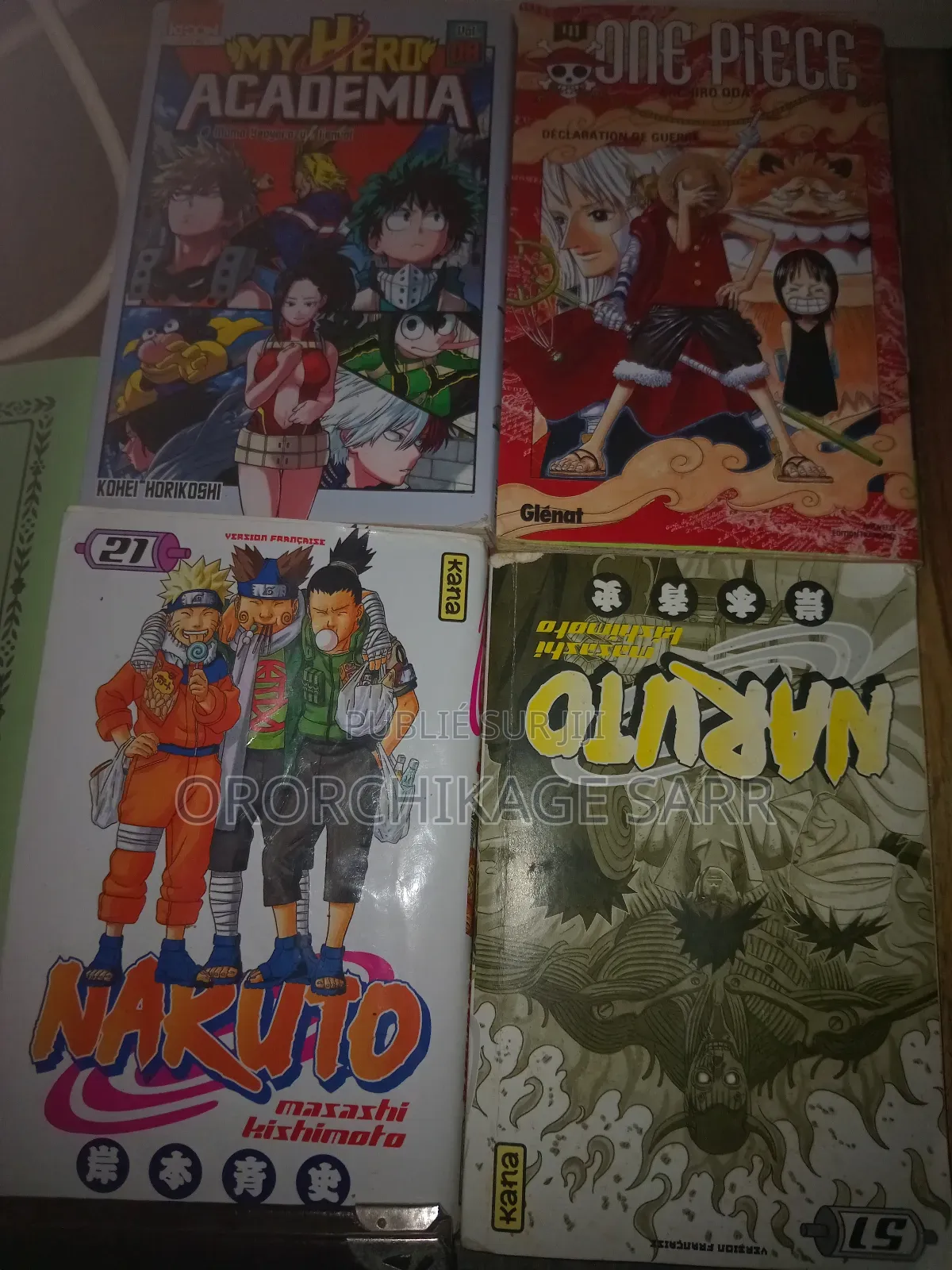 “Naruto, One Piece, My Hero Academia – Mangas en Très Bon État”