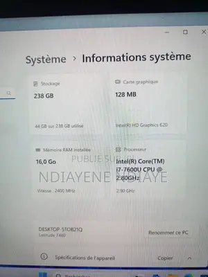 Ordinateur portable Dell Latitude 14 E7480 16GB Intel Core i7 SSD 256GB