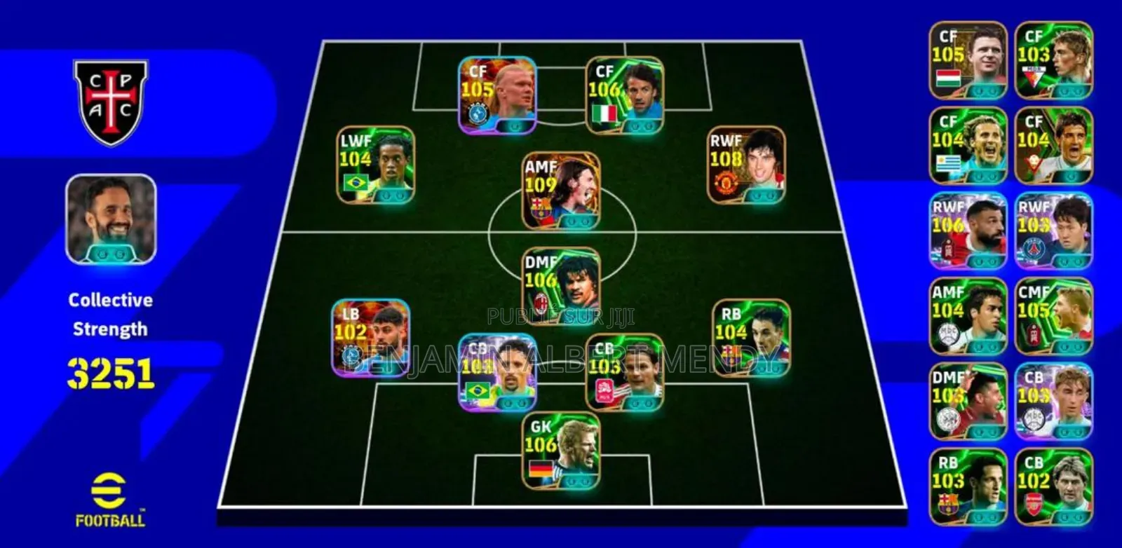 Compte Efootball d'Exception | Effectif Full Épique Big Time