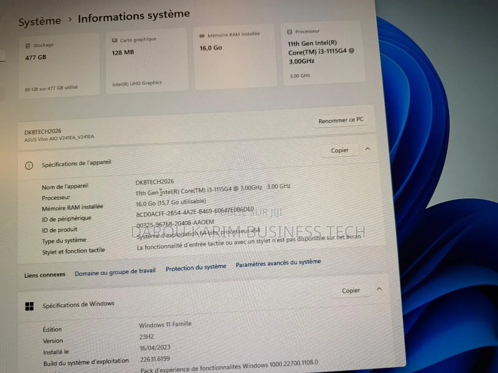 Nouveau Asus Vivo AiO V241IC 16GB Intel Core i3 SSD 512GB