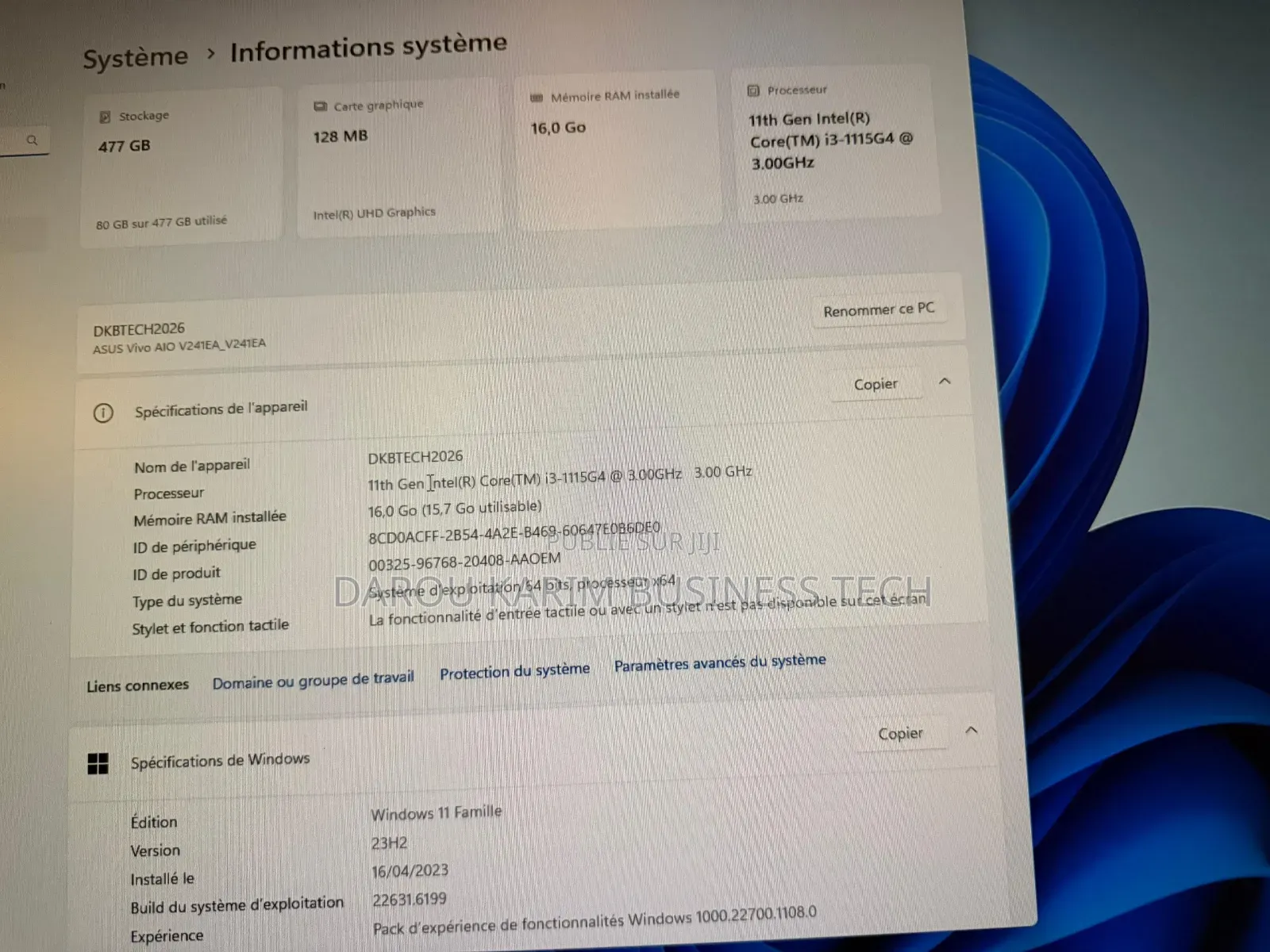 Nouveau Asus Vivo AiO V241IC 16GB Intel Core i3 SSD 512GB