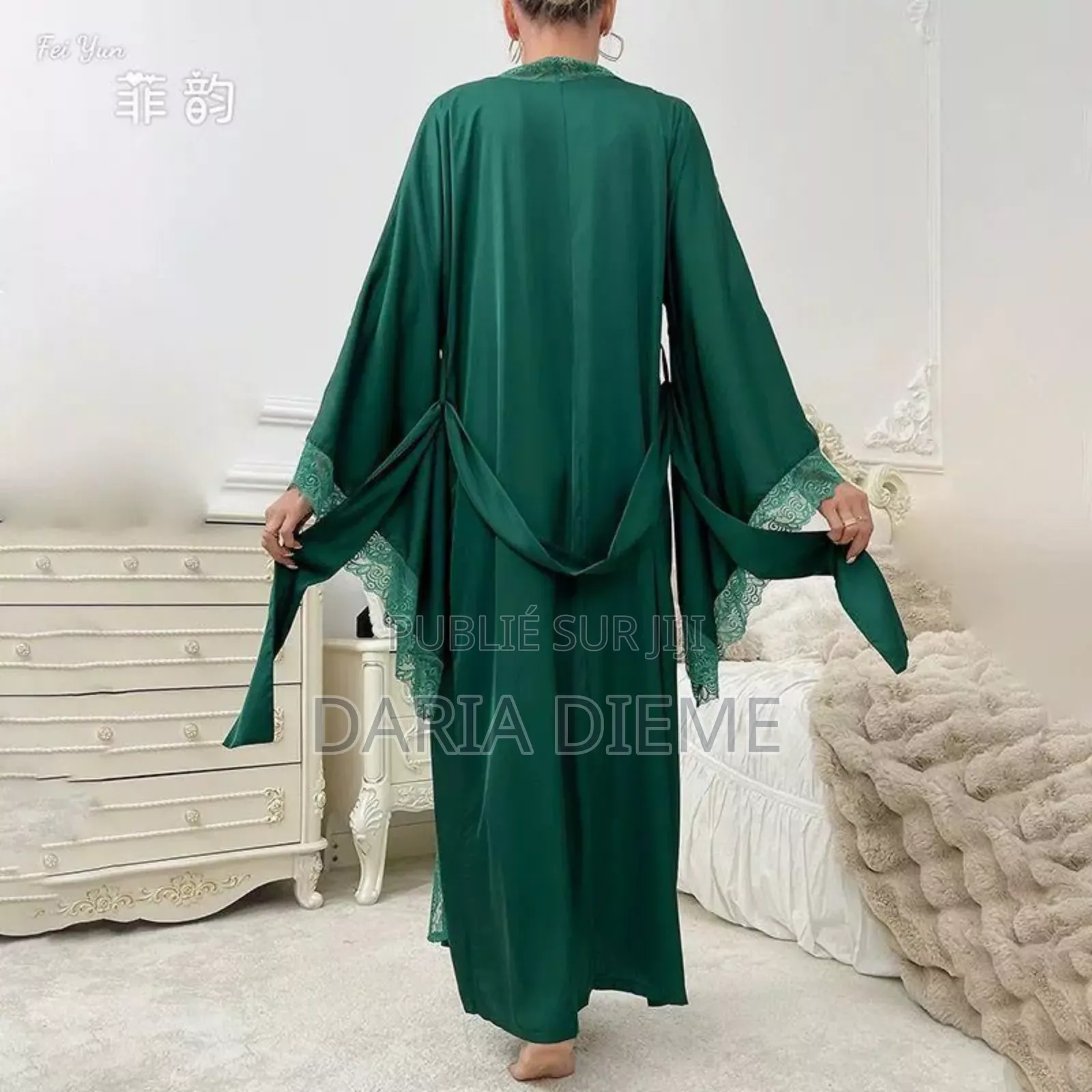 Nuisette À Manche Longue Kimono