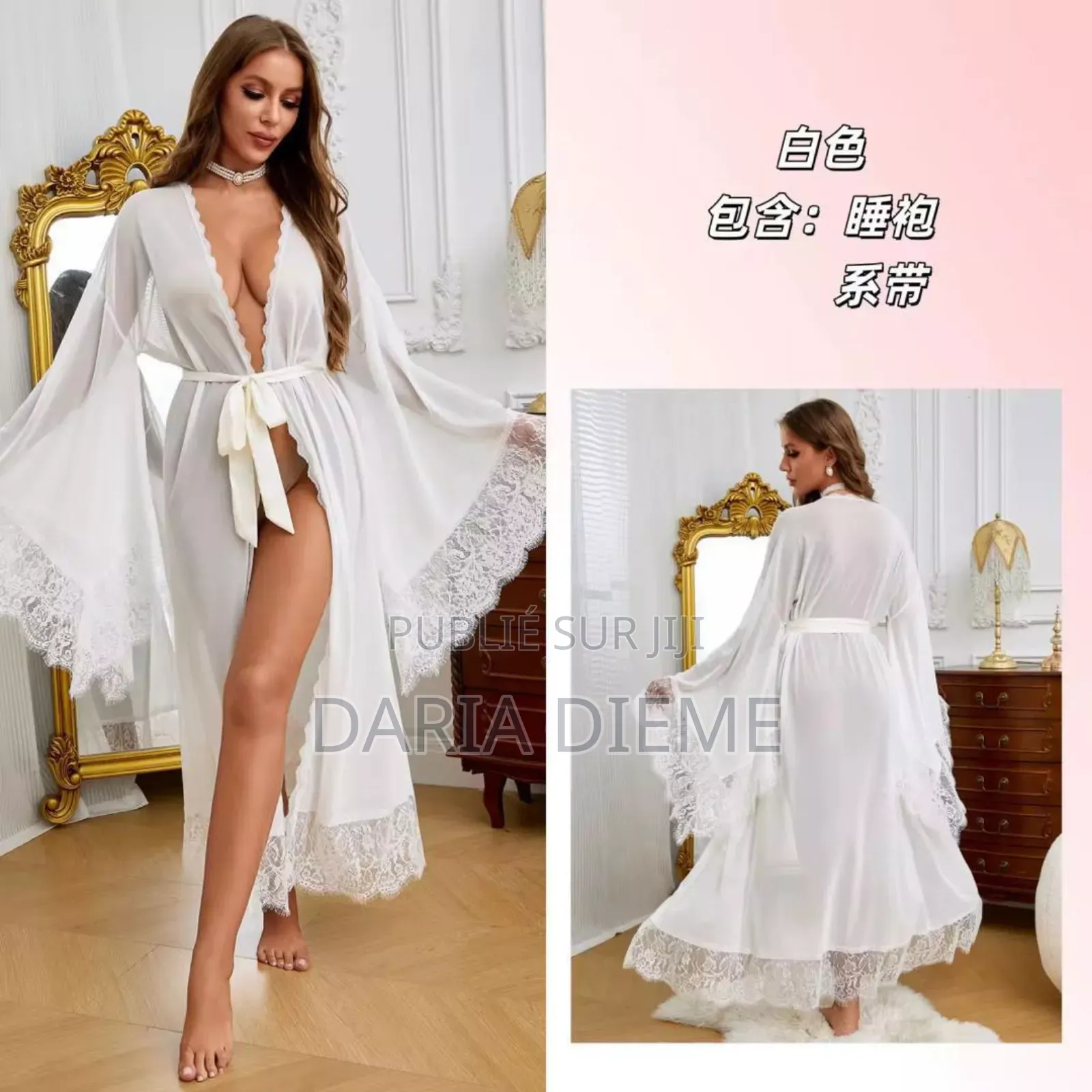 Nuisette À Manche Longue Kimono