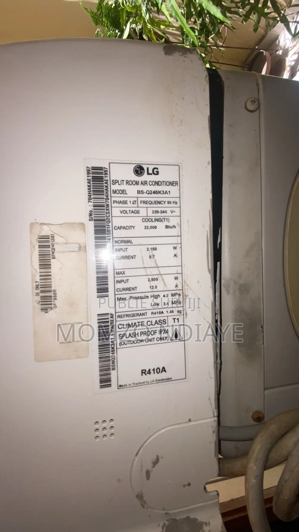 Vente De Climatiseur Lg Occasion 22000 Btu/H