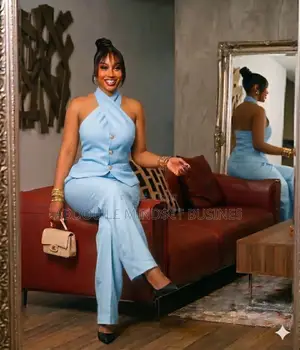 Ensemble Pantalon Large Et Veste Courte Manche