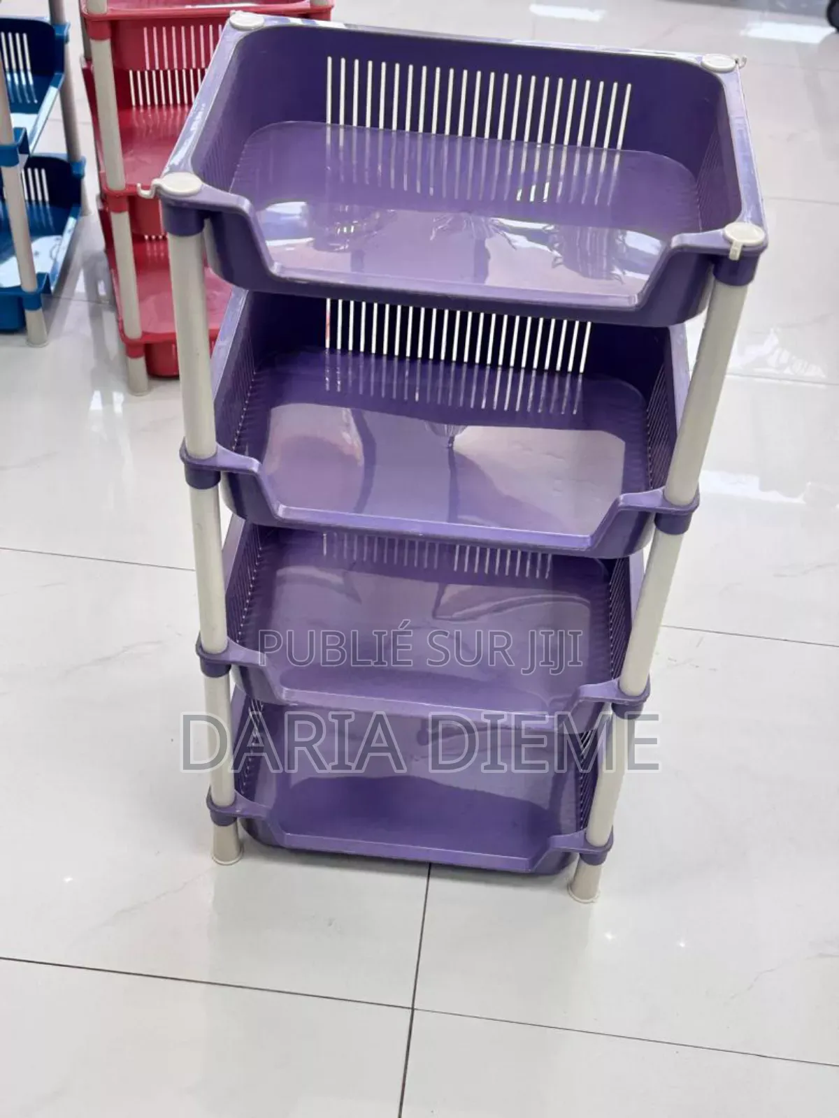 Étagère De Rangement 4 Niveaux en Plastique